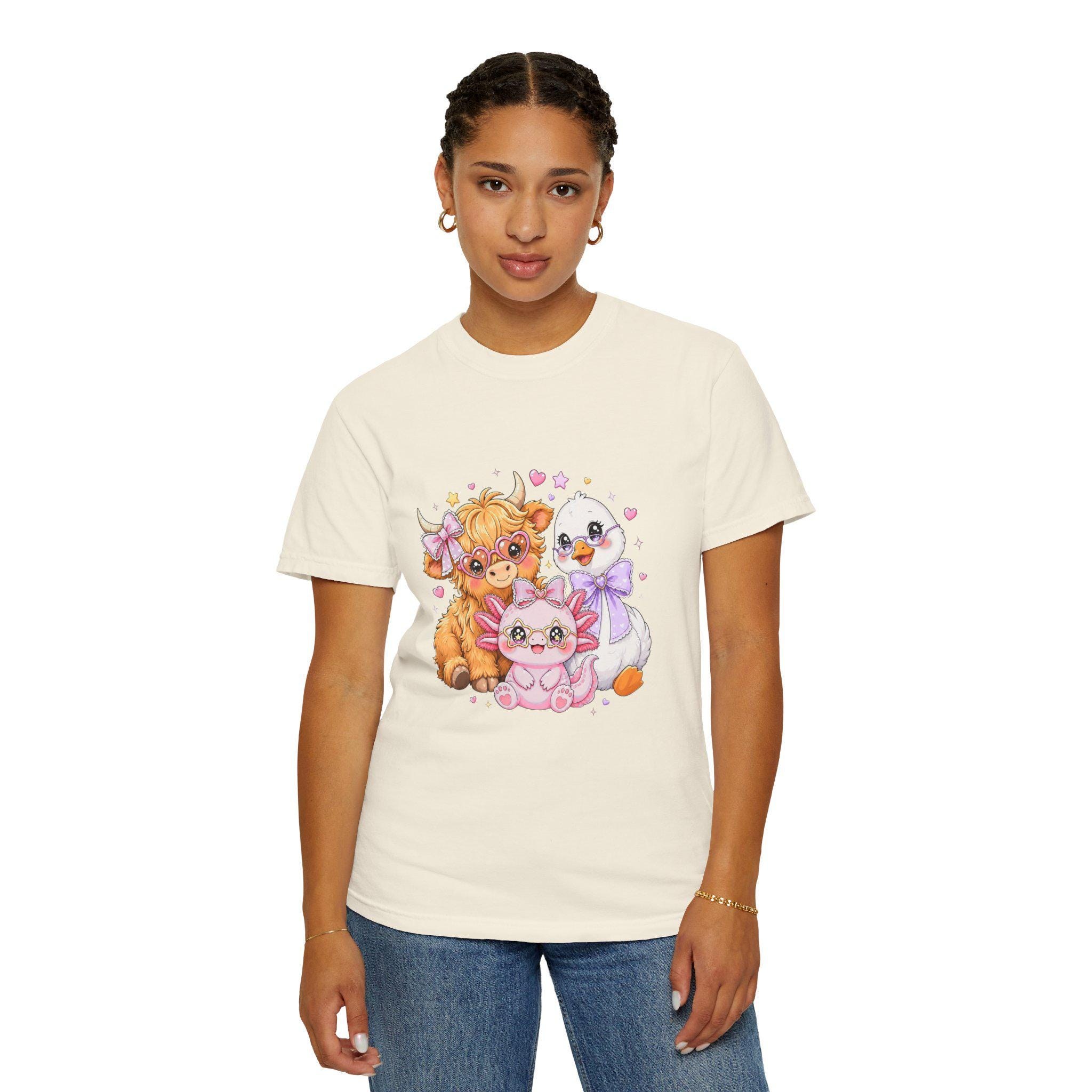 Farm Animal T-Shirt, Pastel Cow Chick Kitten Tee, Cute Cottagecore Gift, view 11