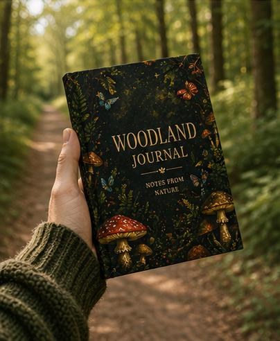 Mushroom Forest Journal, Woodland Nature Hardcover Notebook, Gift, view 3