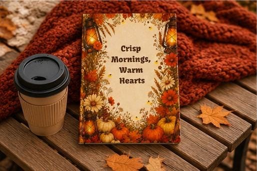 Autumn Pumpkin Floral Journal,Hardcover Fall Notebook, Cozy Gift for Her, view 15