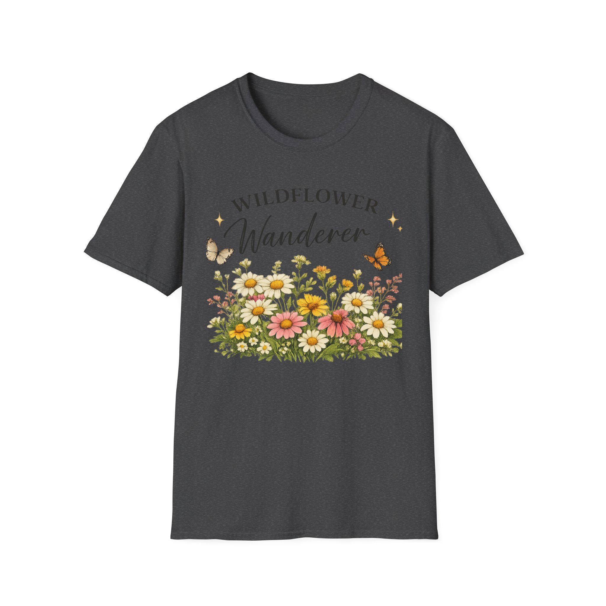 Wildflower T-Shirt, Botanical Butterfly Tee, Nature Lover Gift, view 6