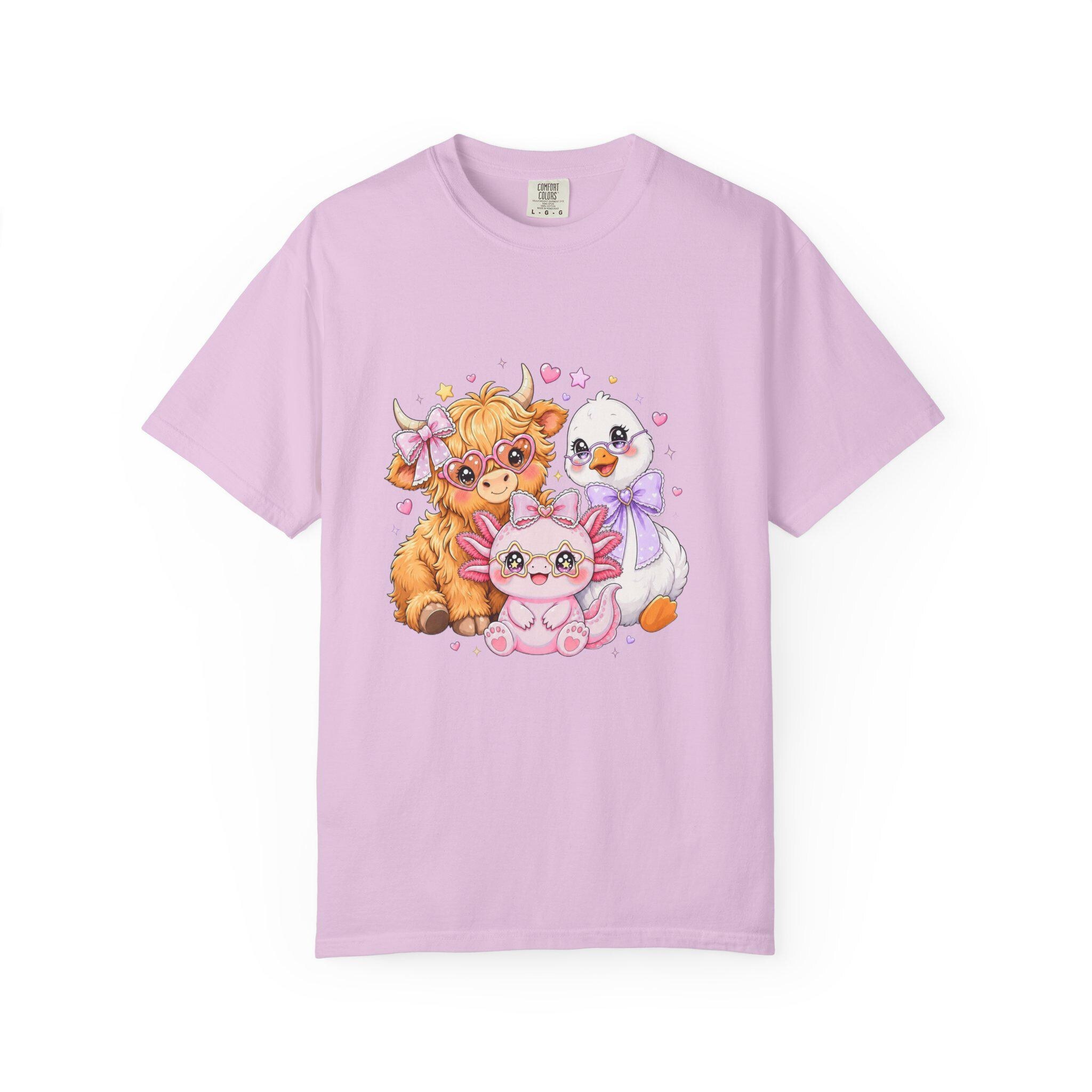 Farm Animal T-Shirt, Pastel Cow Chick Kitten Tee, Cute Cottagecore Gift, view 8