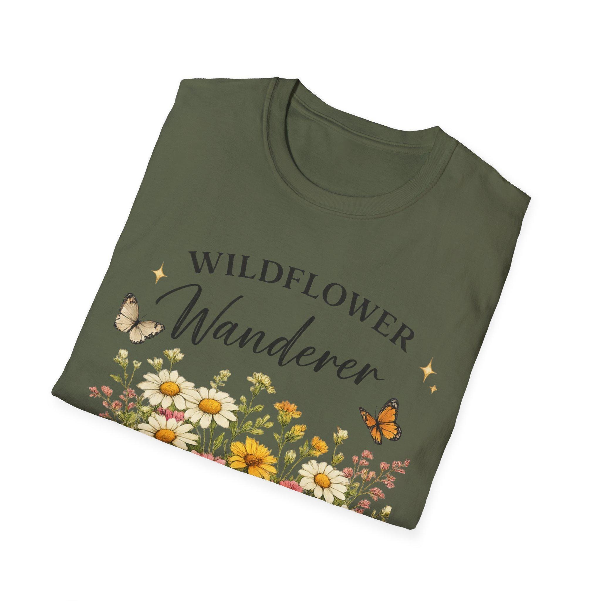 Wildflower T-Shirt, Botanical Butterfly Tee, Nature Lover Gift, view 8