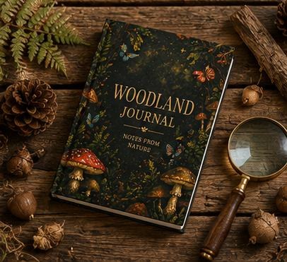 Mushroom Forest Journal, Woodland Nature Hardcover Notebook, Gift, view 5
