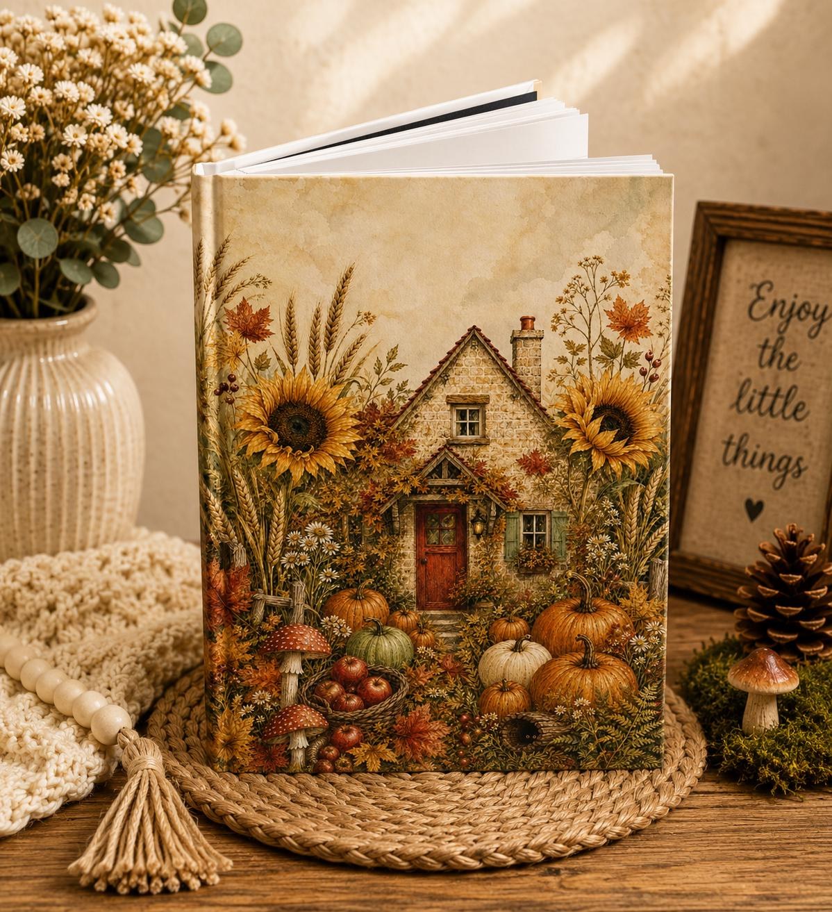 Cottagecore Autumn Cottage Journal, Fall Notebook,Gift for Writer