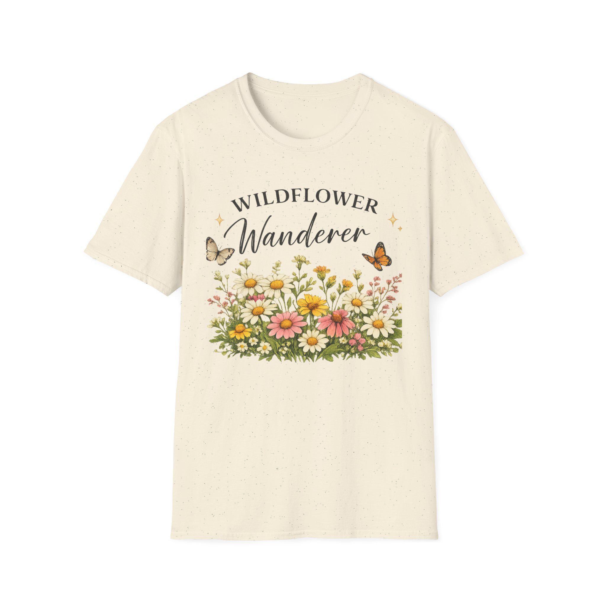 Wildflower T-Shirt, Botanical Butterfly Tee, Nature Lover Gift, view 4