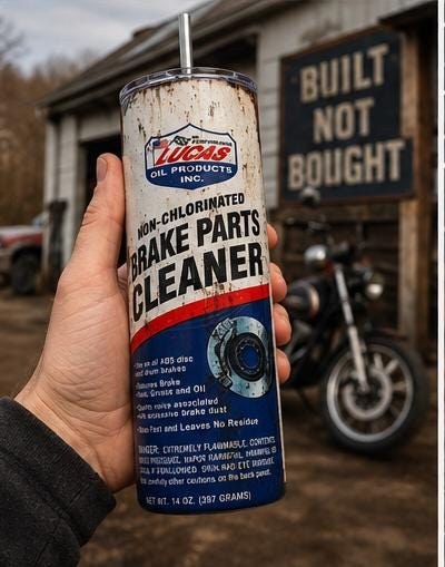 Brake Parts Cleaner Tumbler: Funny Mechanic Gift, Stainless Steel Cup (20oz/30oz), view 7