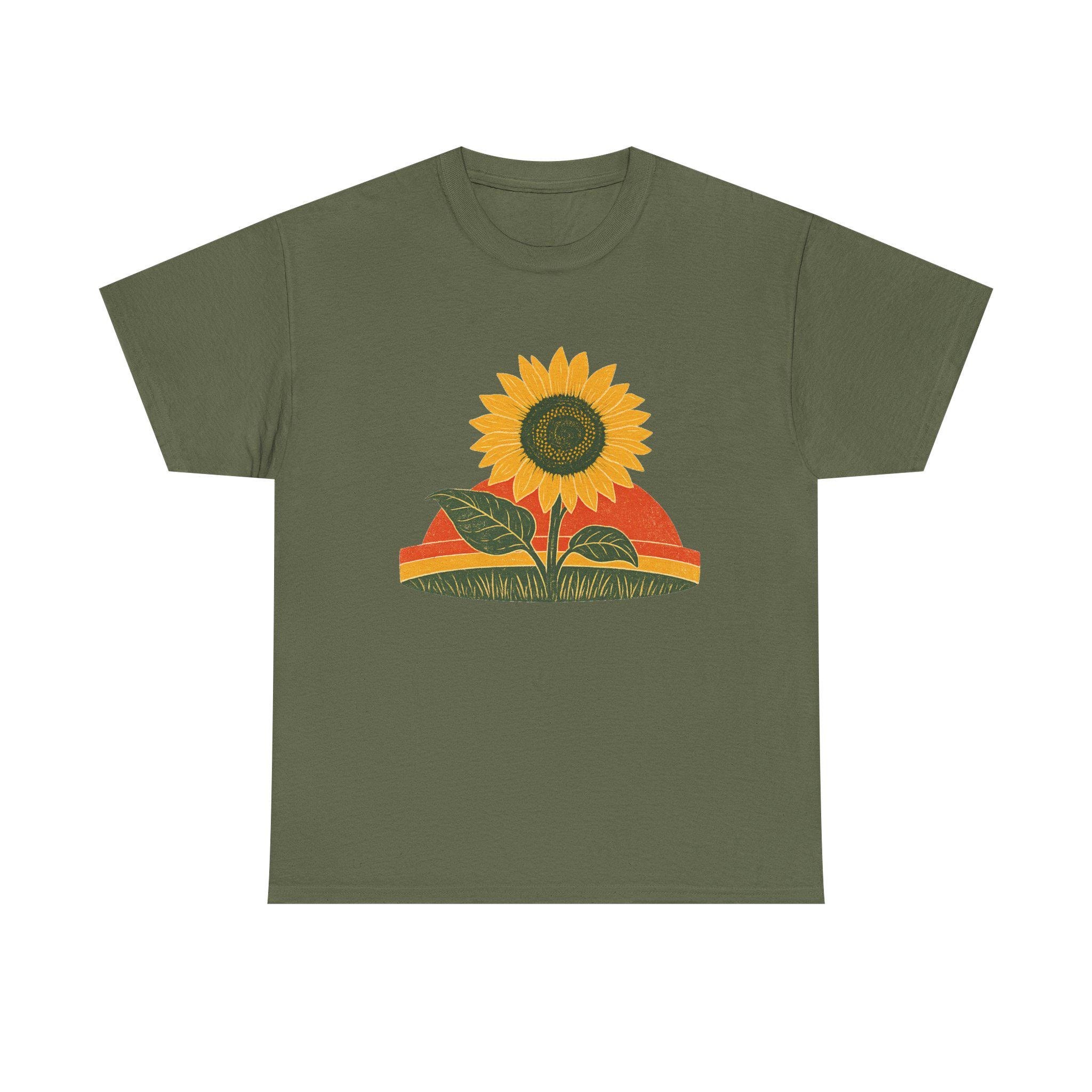 Retro Sunflower Sunset Shirt, Boho Graphic Tee, Sunflower Gift, view 6