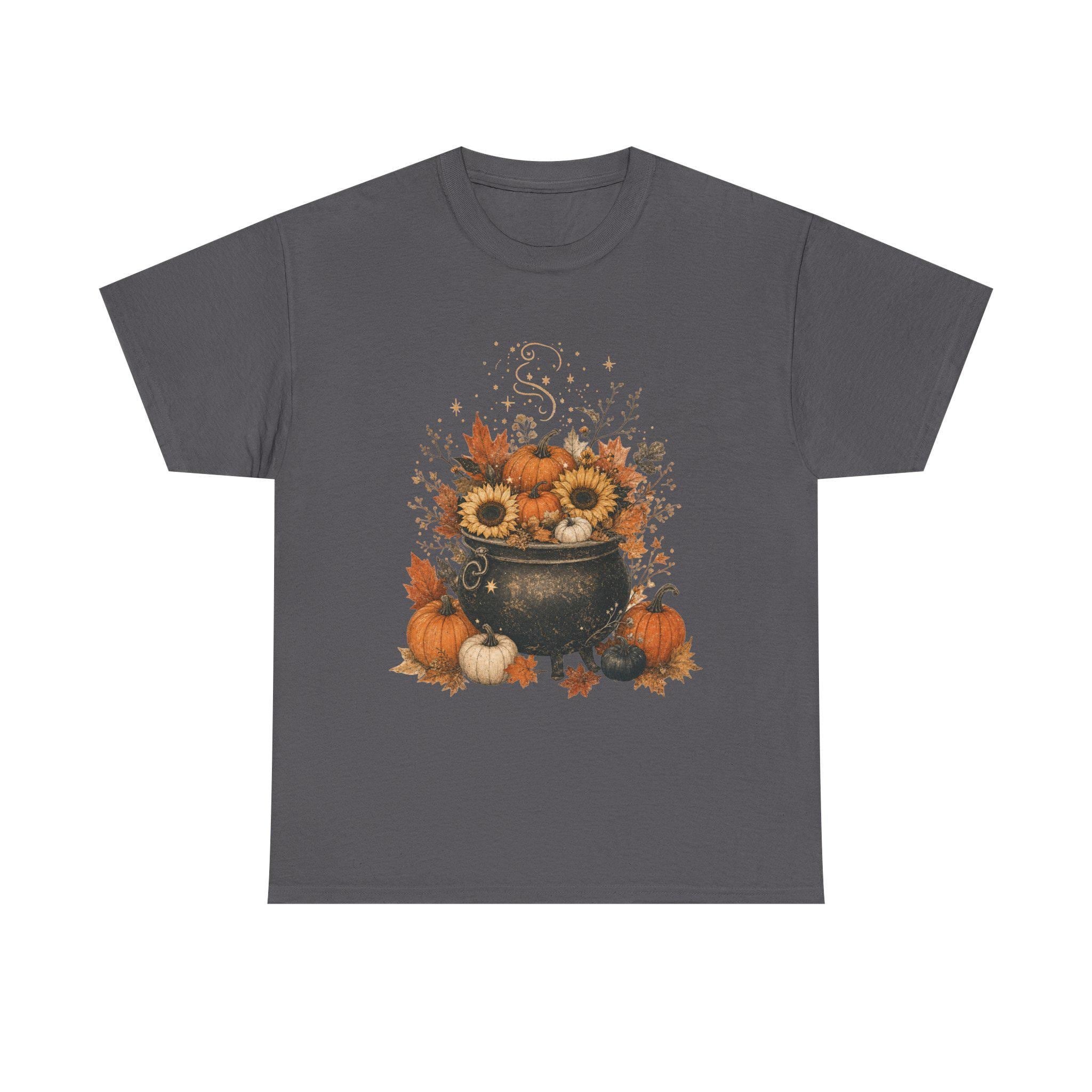 Pumpkin Witch Shirt, Cauldron Fall tee, Cozy Autumn Halloween Gift, view 7