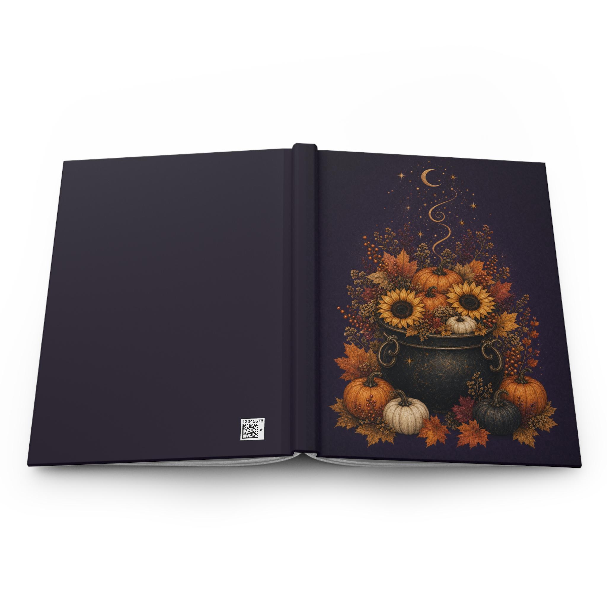 Fall Pumpkin Floral Journal, Sunflower Hardcover Notebook, Autumn Gift, view 8