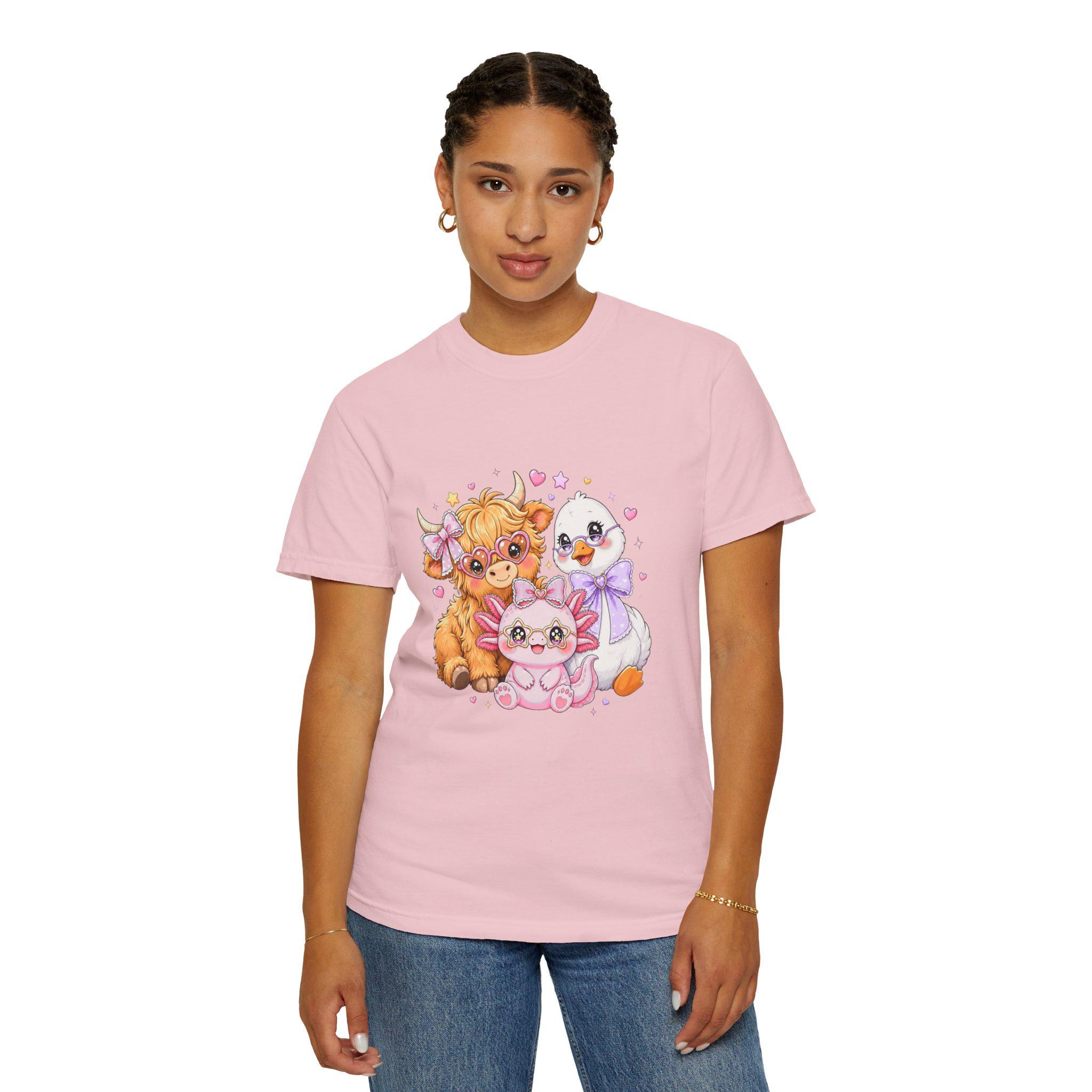 Farm Animal T-Shirt, Pastel Cow Chick Kitten Tee, Cute Cottagecore Gift, view 16