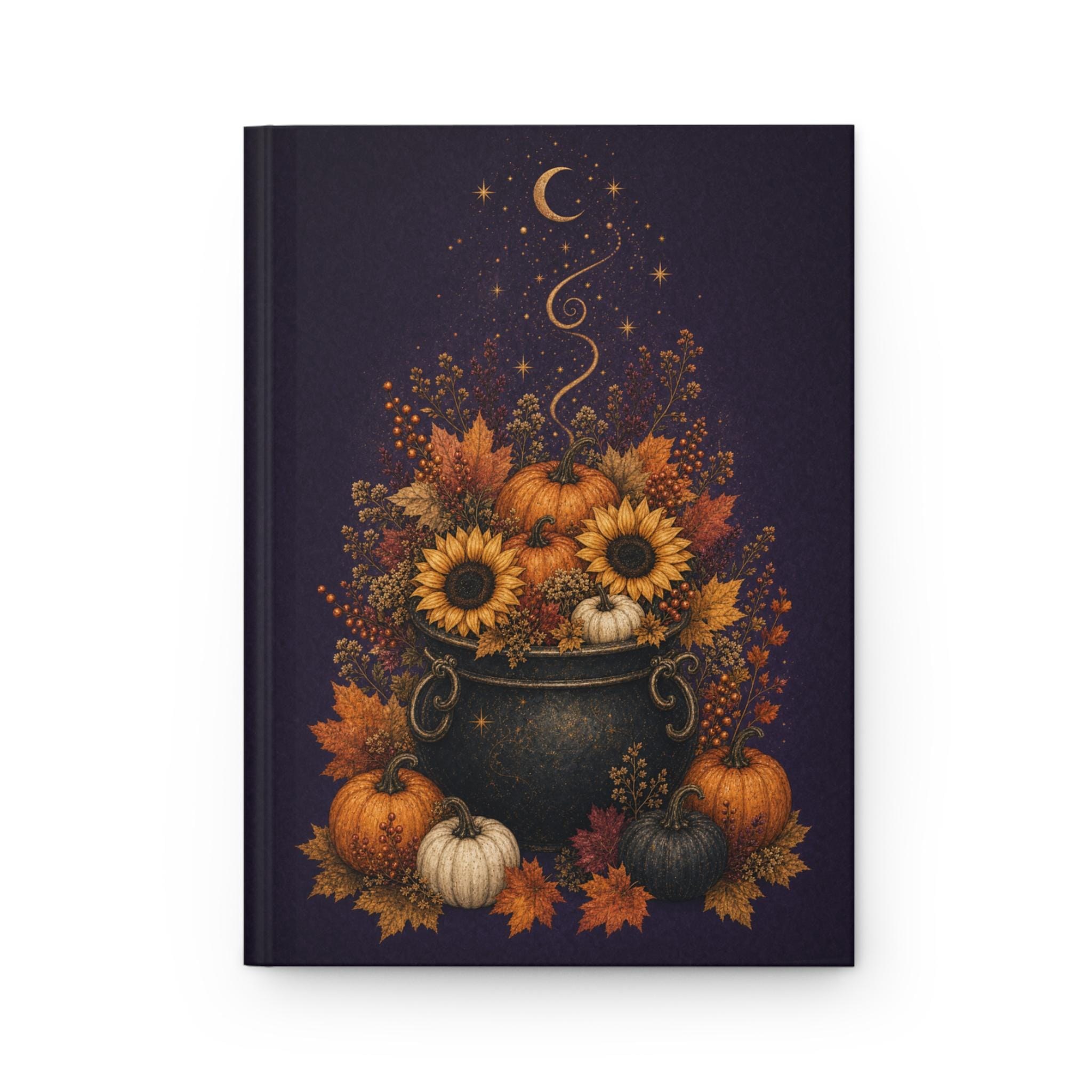 Fall Pumpkin Floral Journal, Sunflower Hardcover Notebook, Autumn Gift, view 3