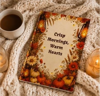 Autumn Pumpkin Floral Journal,Hardcover Fall Notebook, Cozy Gift for Her, view 3