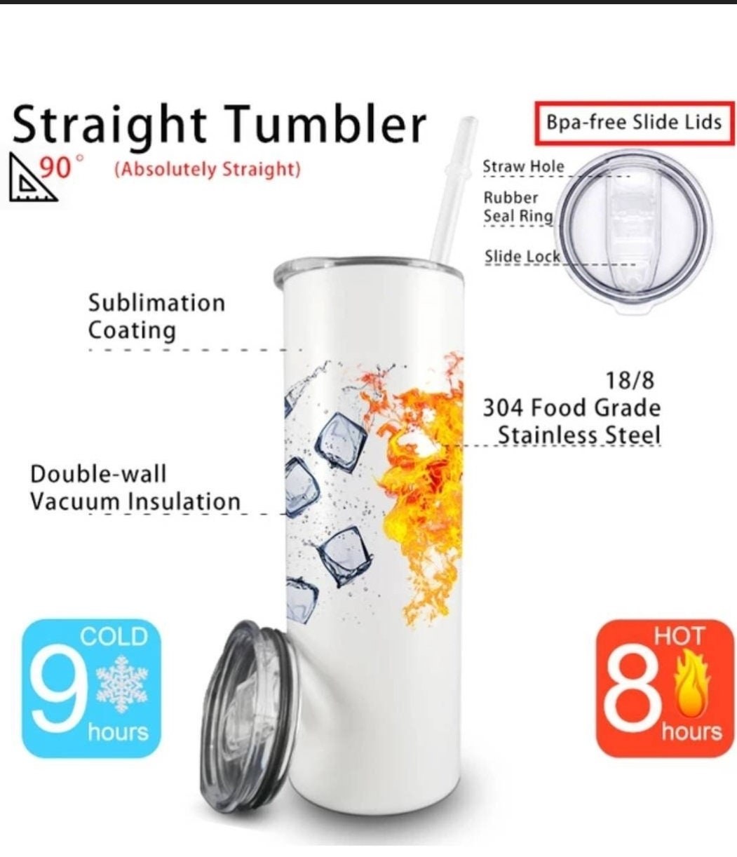 Hummingbird Botanical Floral Skinny Tumbler | Insulated Stainless Steel Cup, view 4