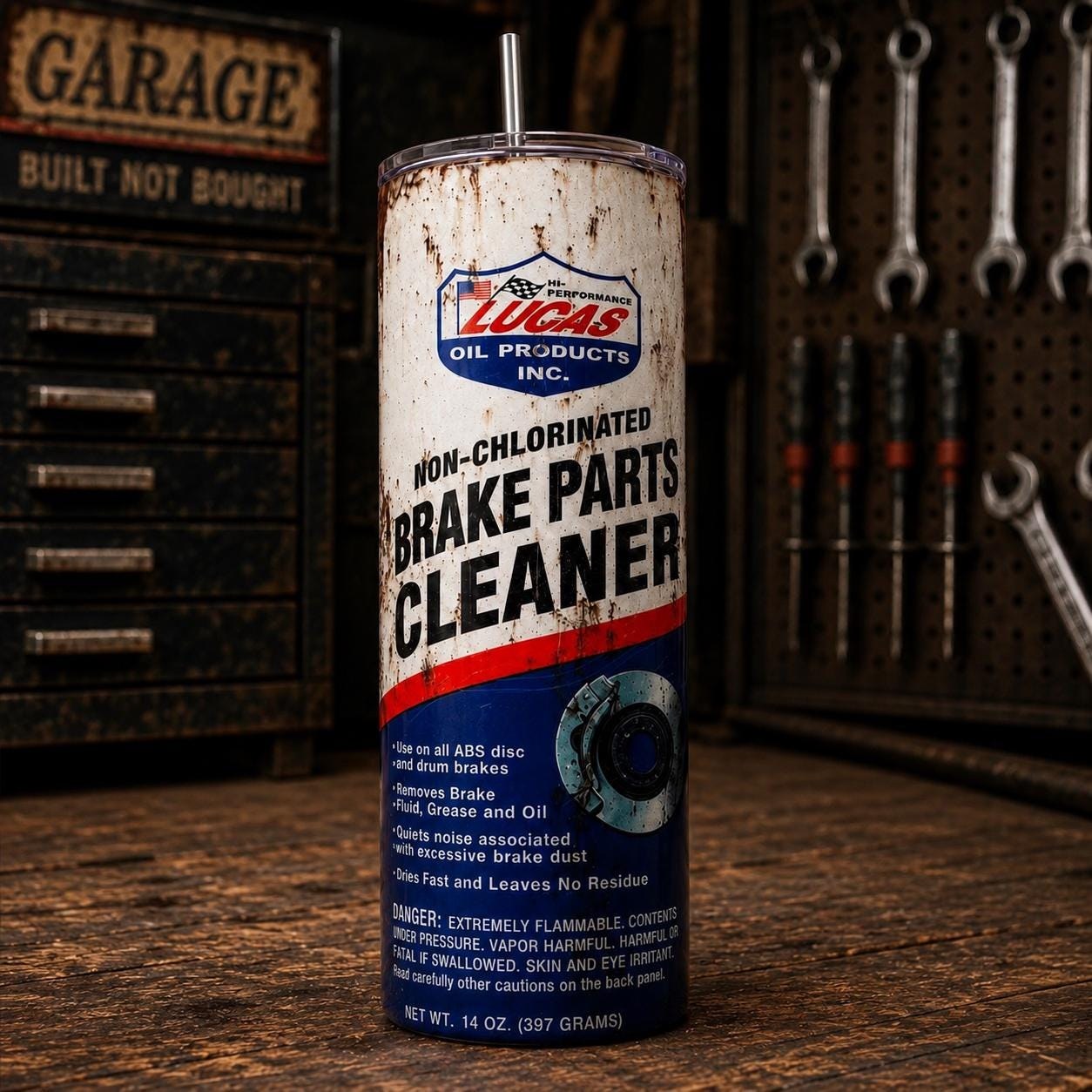 Brake Parts Cleaner Tumbler: Funny Mechanic Gift, Stainless Steel Cup (20oz/30oz)