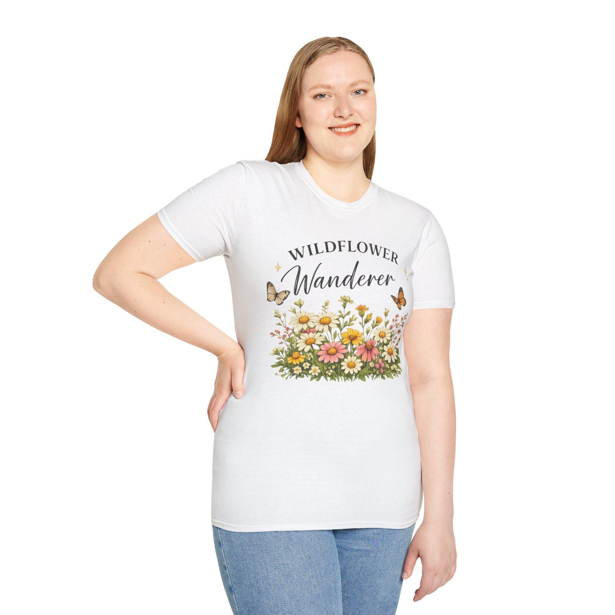 Wildflower T-Shirt, Botanical Butterfly Tee, Nature Lover Gift, view 9
