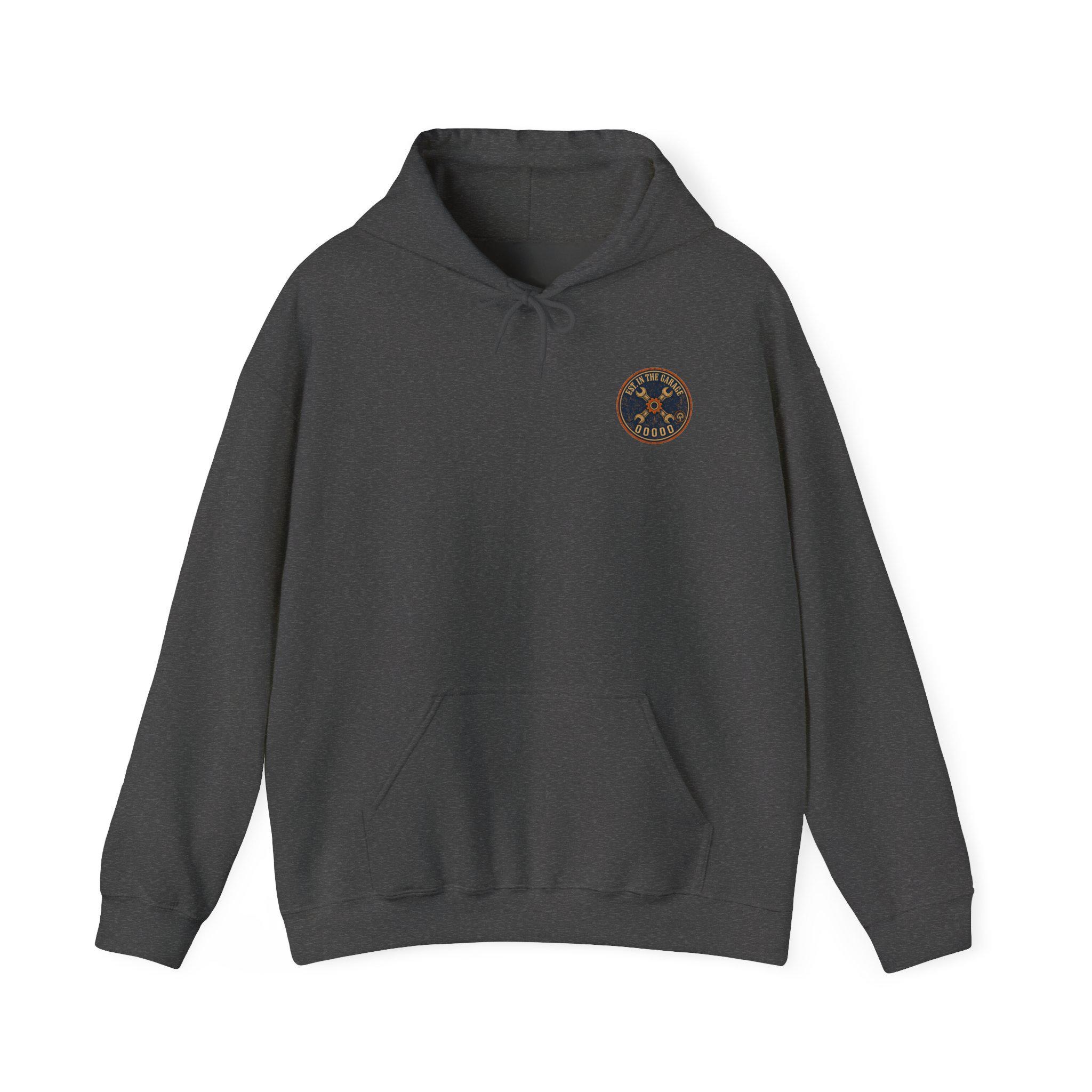 Mechanic Hoodie, Grease Grit Garage Pullover Sweatshirt, Gift for Him, view 8