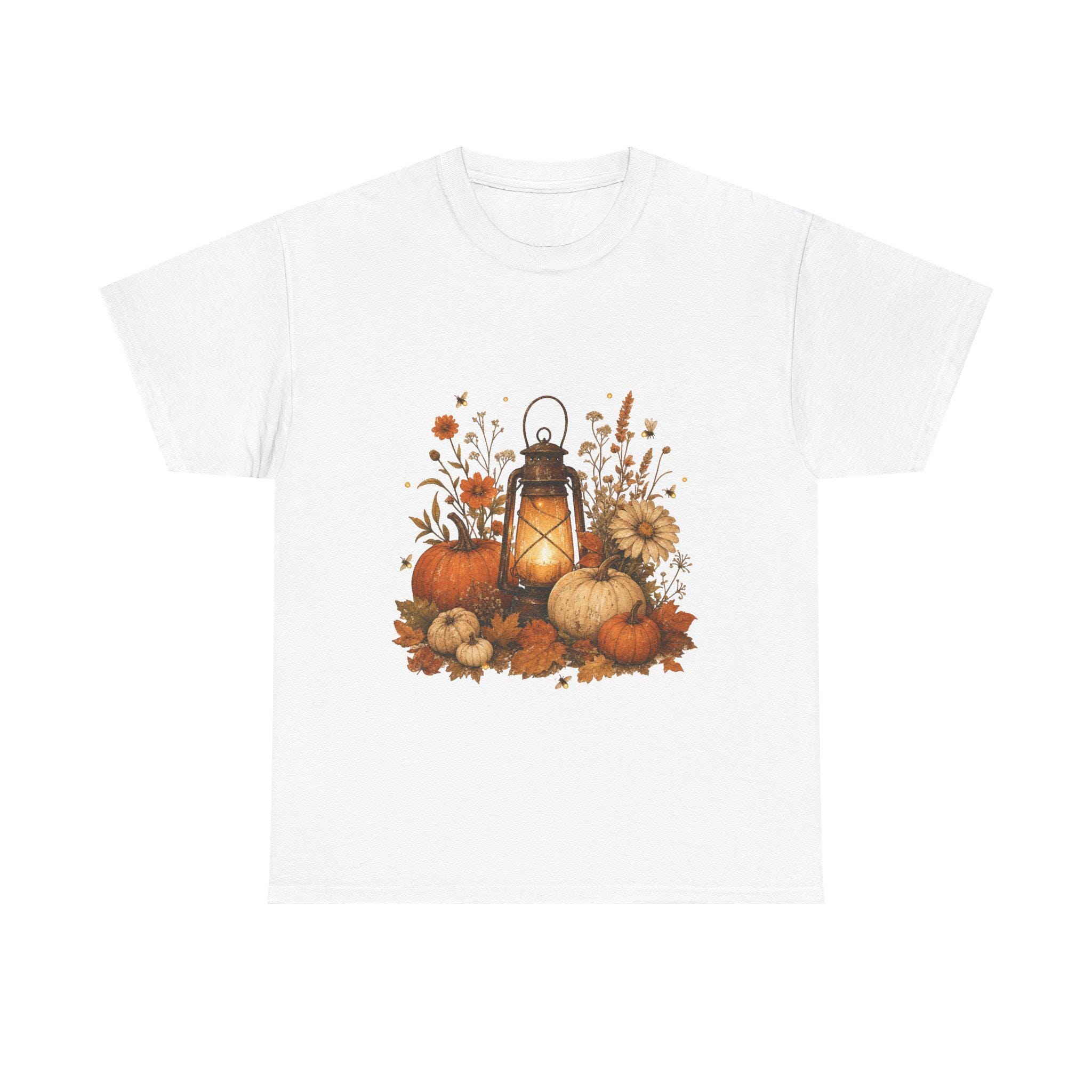 Vintage Pumpkin T-Shirt, Autumn Lantern Fall Tee, Cotton Halloween Shirt, view 3