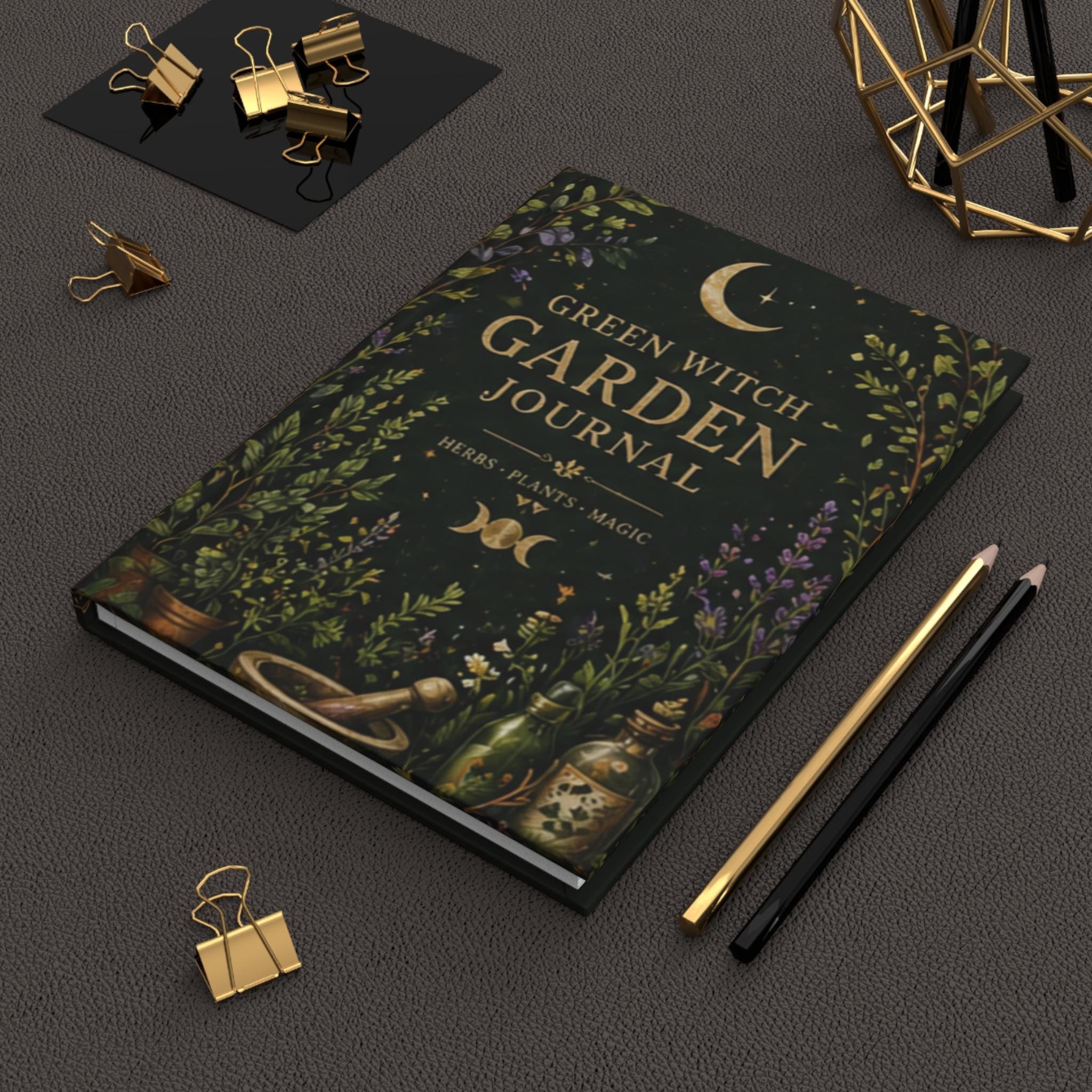 Herb Garden Journal, Green Witch Plant Hardcover Notebook, Gift for Gardener, view 12