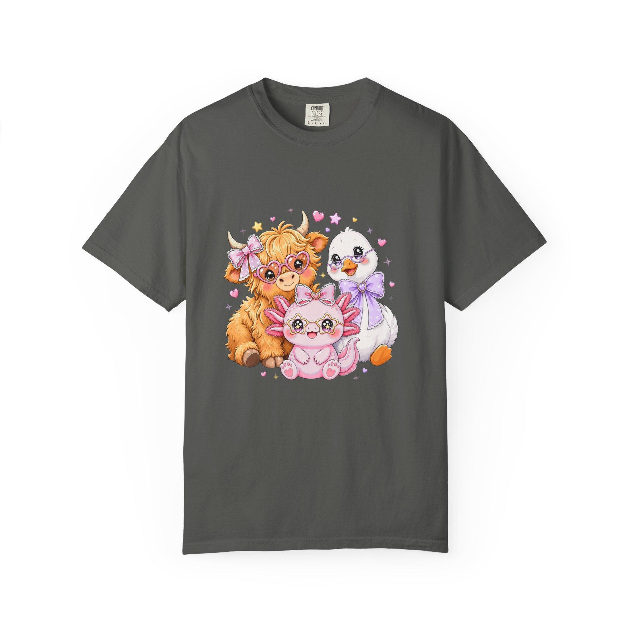Farm Animal T-Shirt, Pastel Cow Chick Kitten Tee, Cute Cottagecore Gift, view 5