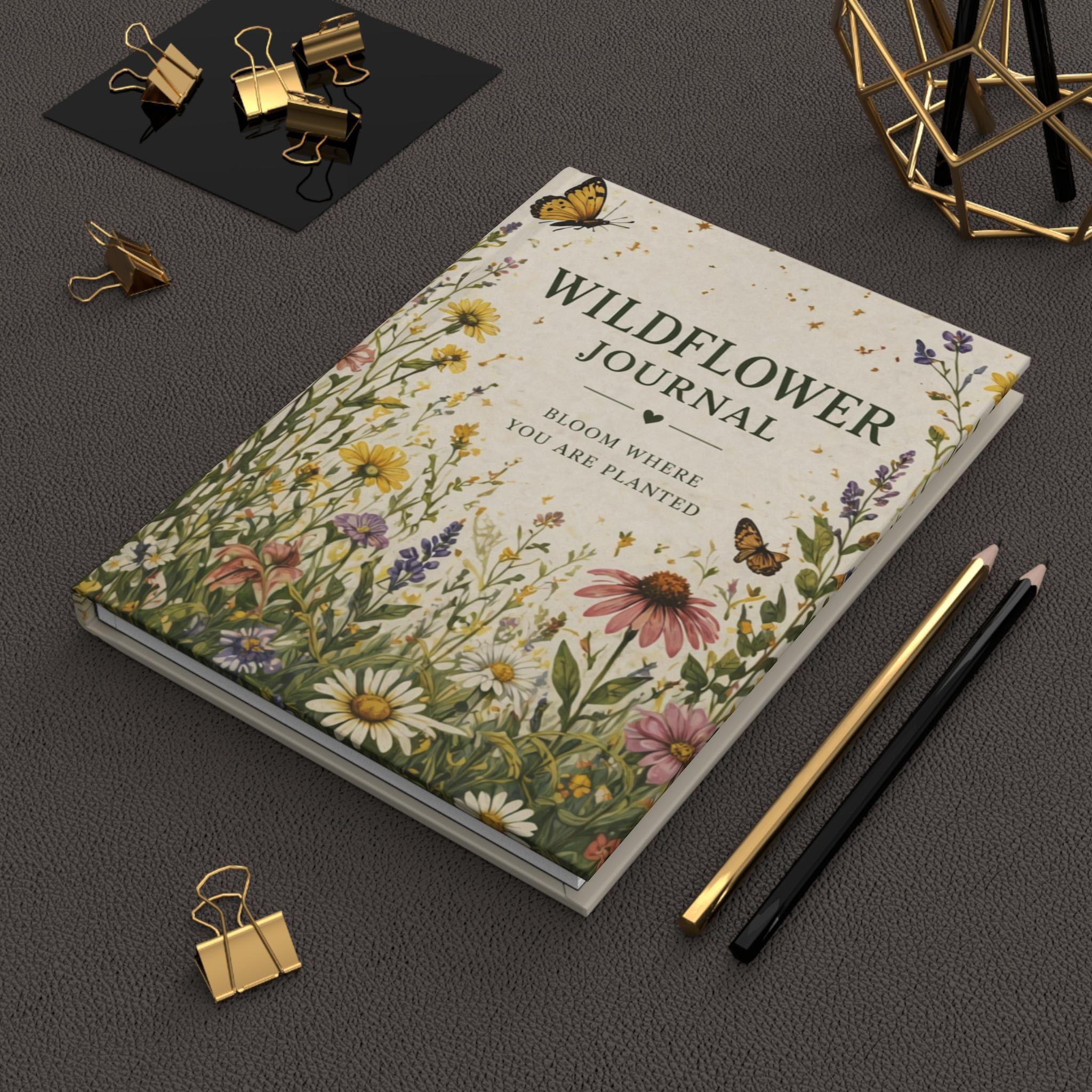 Wildflower Journal Hardcover, Bloom Where You Are Planted Floral Notebook Gift, view 8