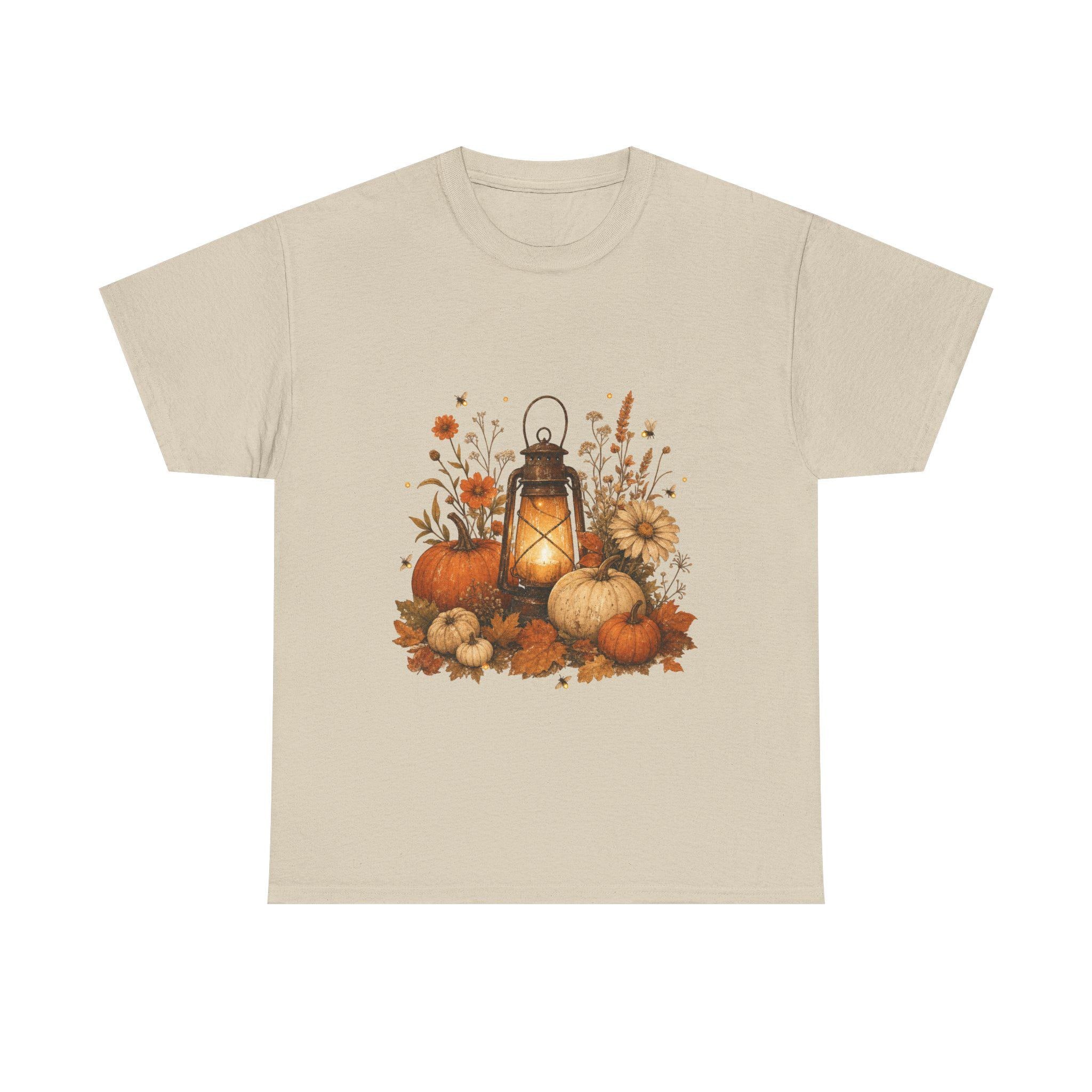 Vintage Pumpkin T-Shirt, Autumn Lantern Fall Tee, Cotton Halloween Shirt, view 5