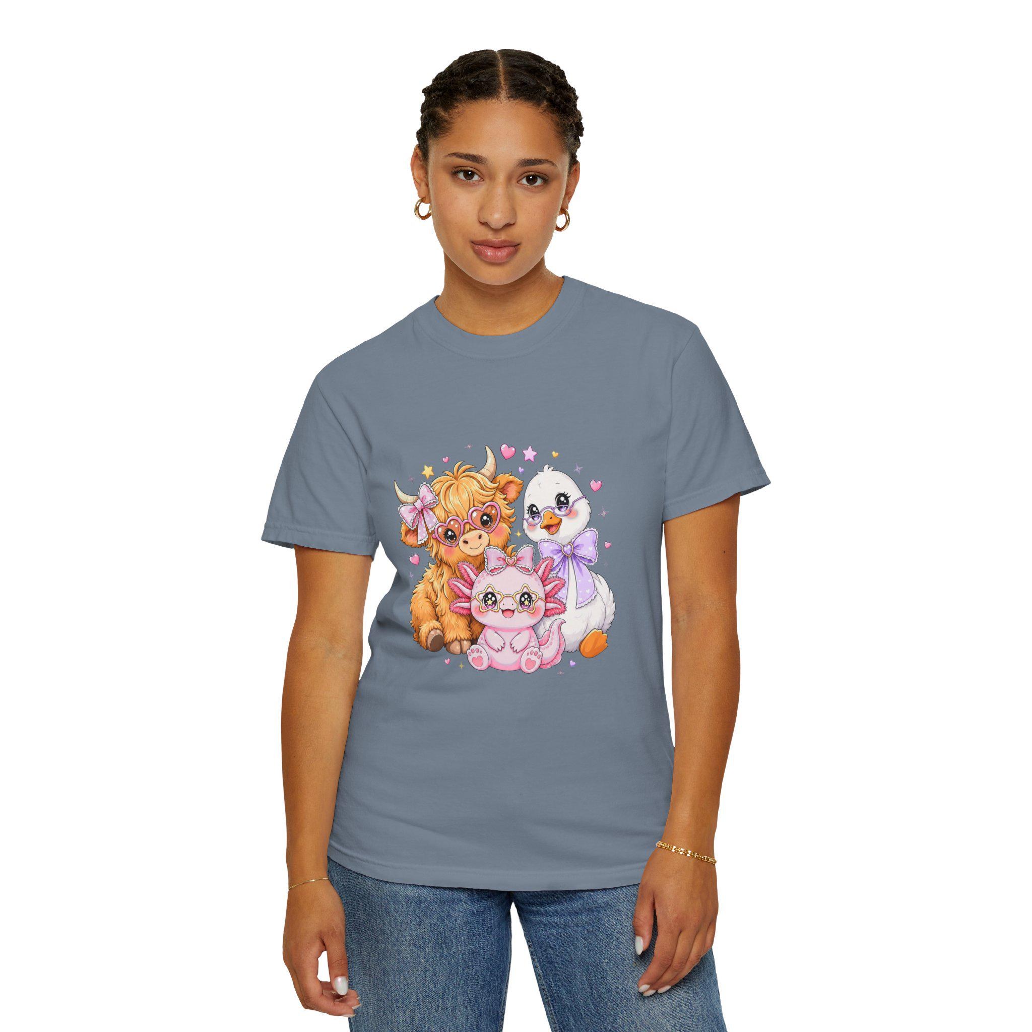 Farm Animal T-Shirt, Pastel Cow Chick Kitten Tee, Cute Cottagecore Gift, view 13