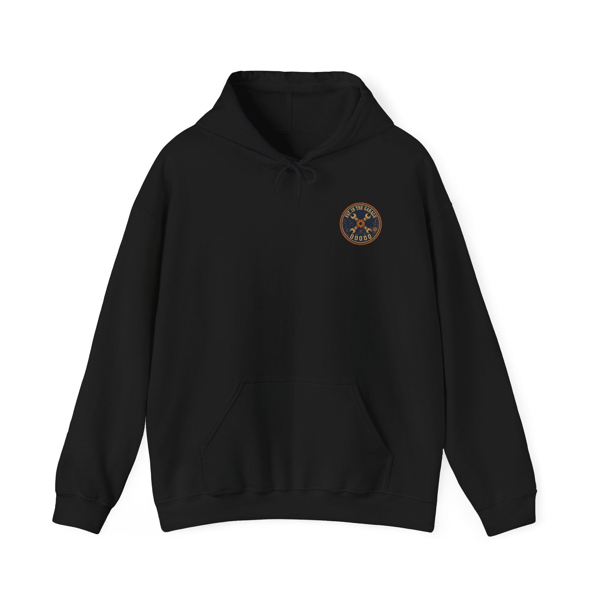 Mechanic Hoodie, Grease Grit Garage Pullover Sweatshirt, Gift for Him, view 4