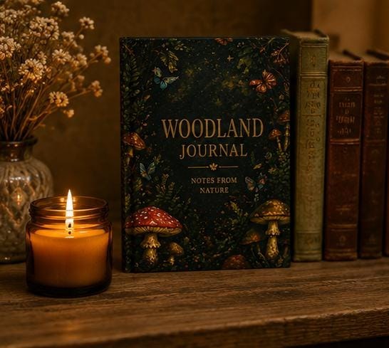 Mushroom Forest Journal, Woodland Nature Hardcover Notebook, Gift, view 6