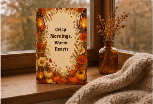 Autumn Pumpkin Floral Journal,Hardcover Fall Notebook, Cozy Gift for Her, view 14