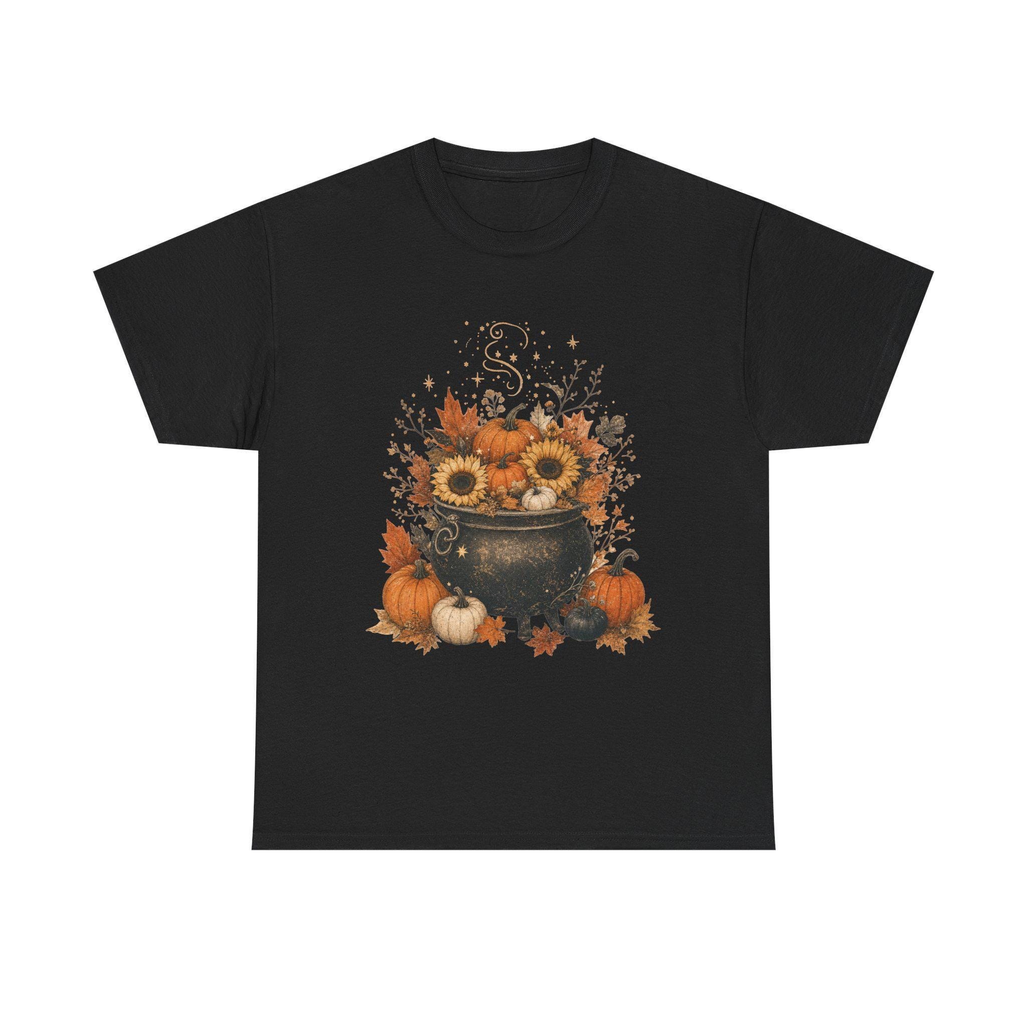 Pumpkin Witch Shirt, Cauldron Fall tee, Cozy Autumn Halloween Gift, view 4