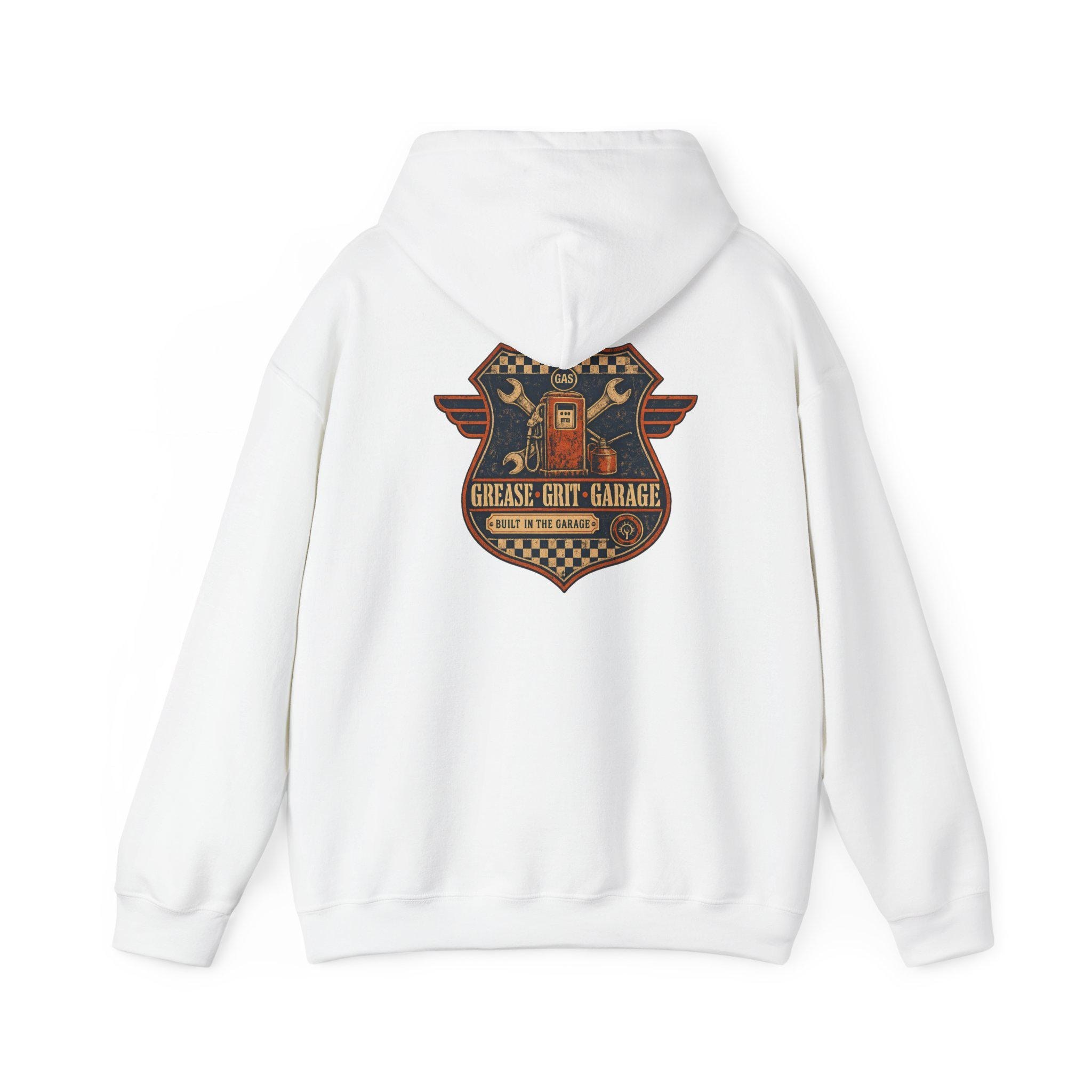 Mechanic Hoodie, Grease Grit Garage Pullover Sweatshirt, Gift for Him, view 3