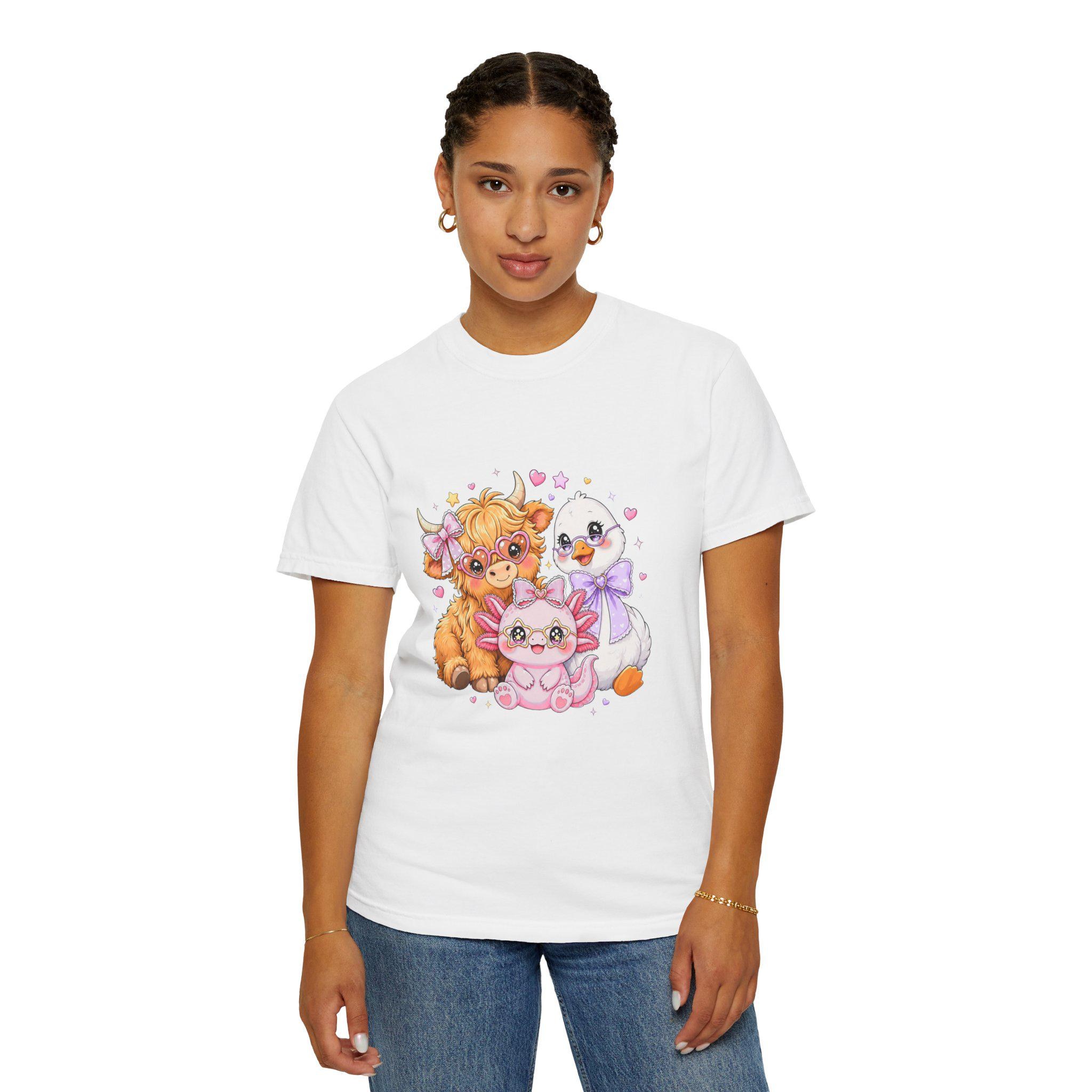 Farm Animal T-Shirt, Pastel Cow Chick Kitten Tee, Cute Cottagecore Gift, view 10
