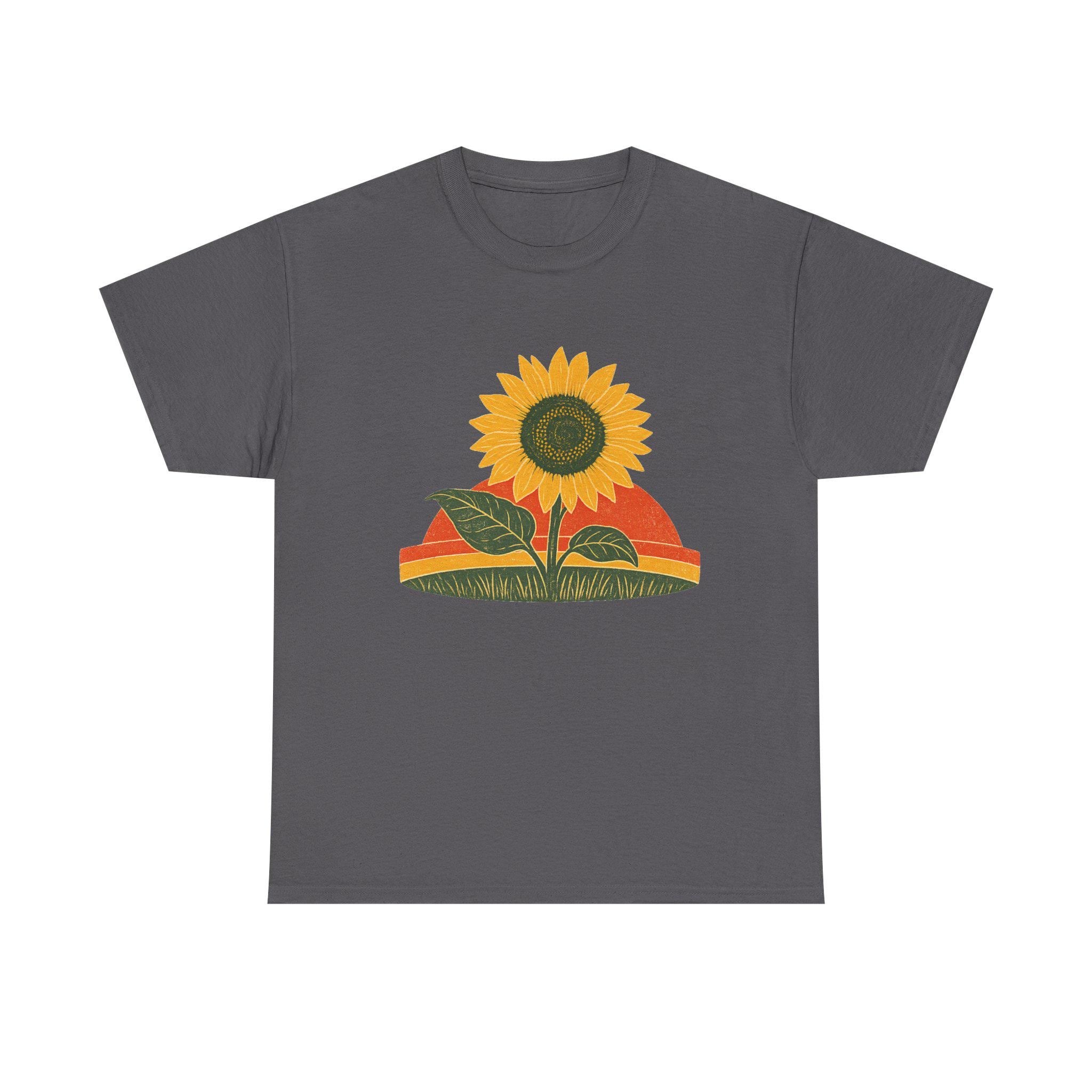 Retro Sunflower Sunset Shirt, Boho Graphic Tee, Sunflower Gift, view 7