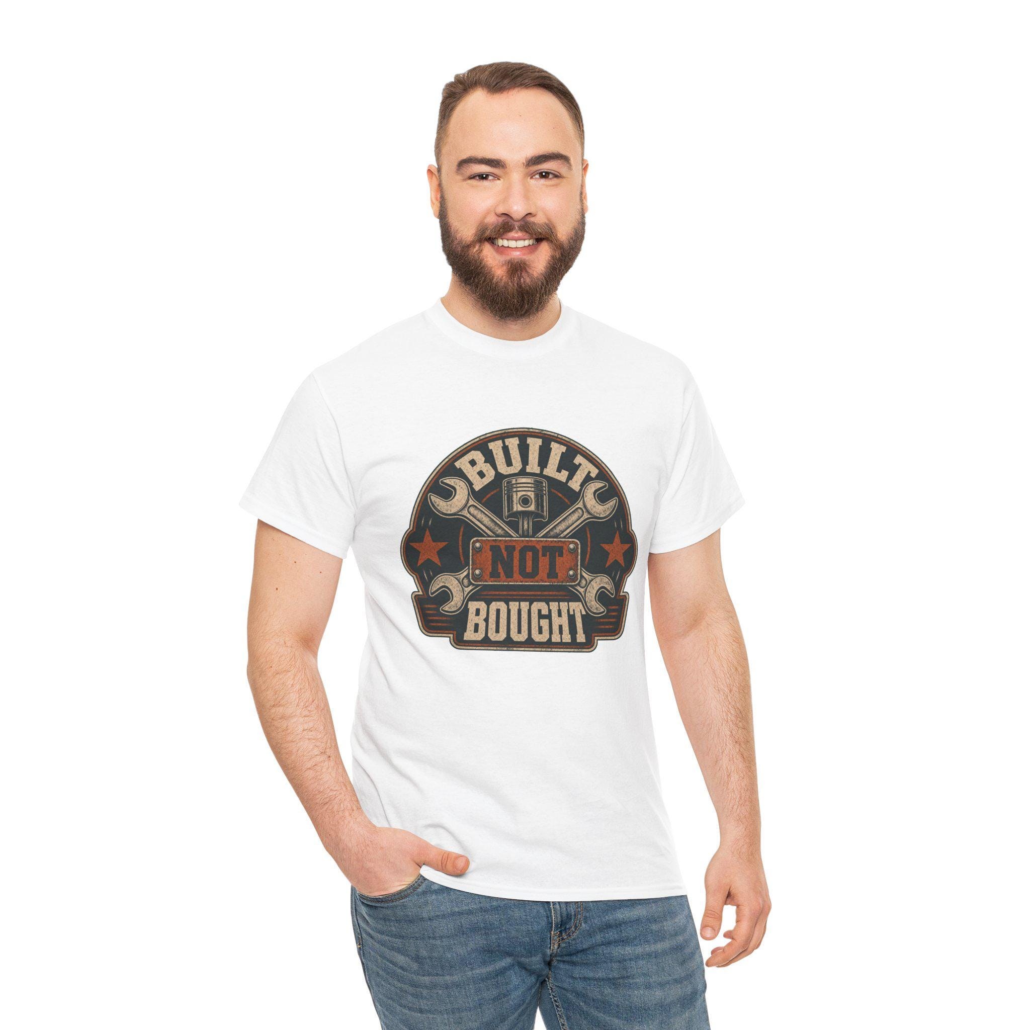 Mechanic T-Shirt, Built Not Bought Shirt, Car Guy Gift, Gearhead Dad Gift, view 9