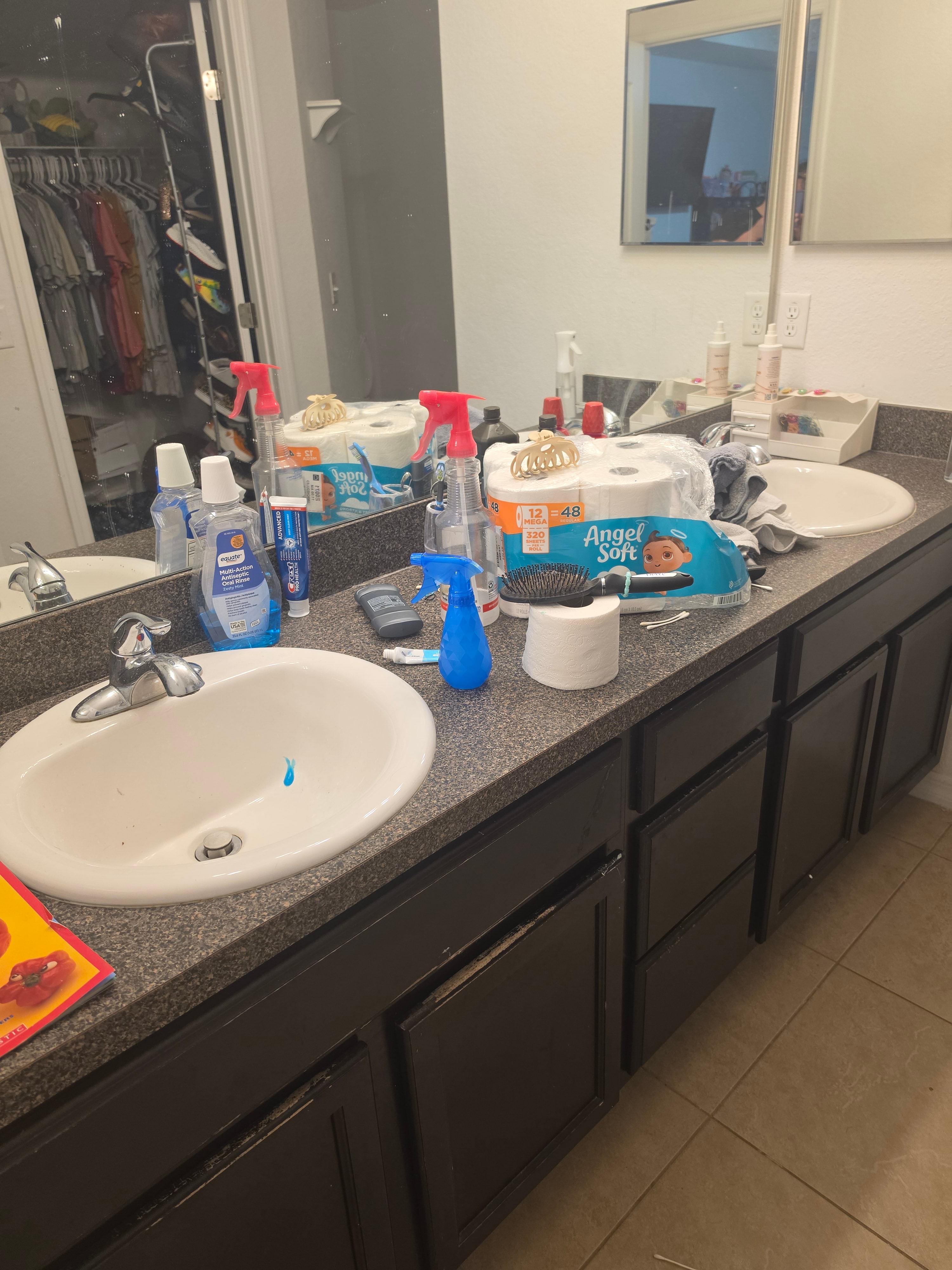 Vanity reset before cleaning
