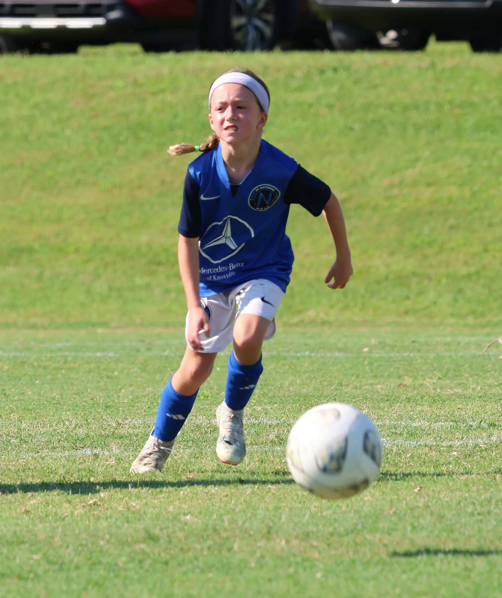 FC National player preparing to play the ball during training