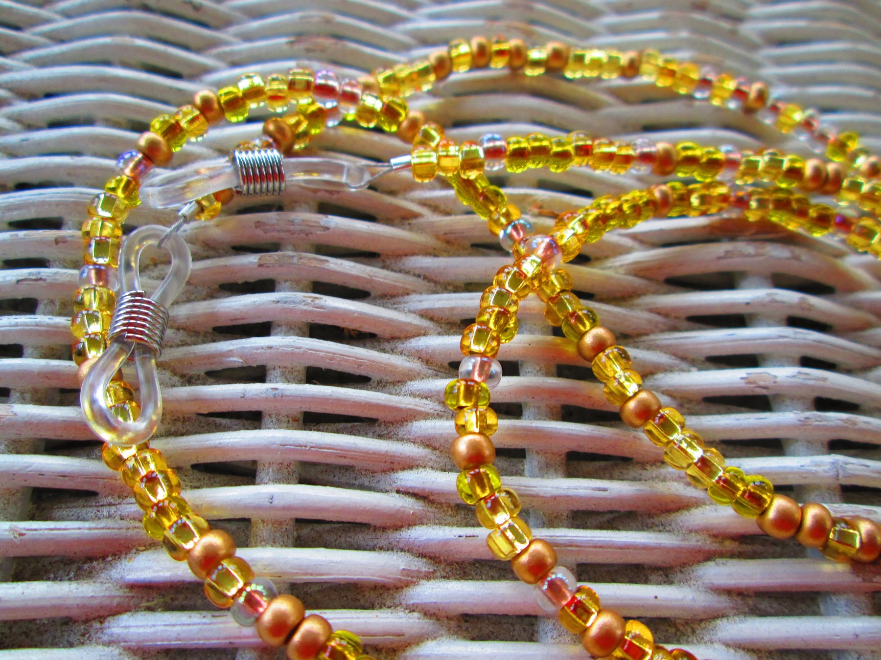 Royal Topaz Beaded Eyeglass Chain: Czech Glass, 1207, detail 2