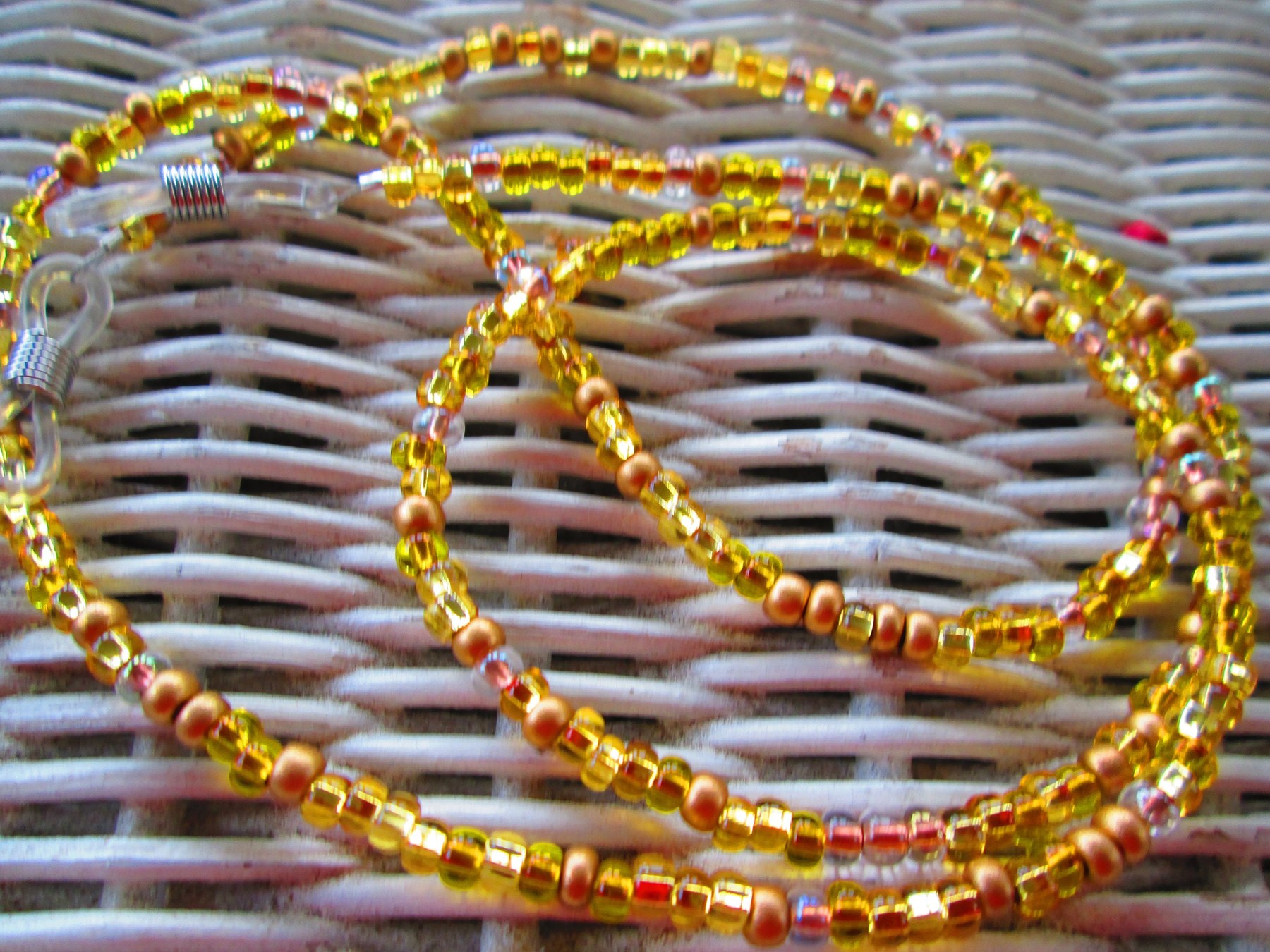 Royal Topaz Beaded Eyeglass Chain: Czech Glass, 1207, detail 3