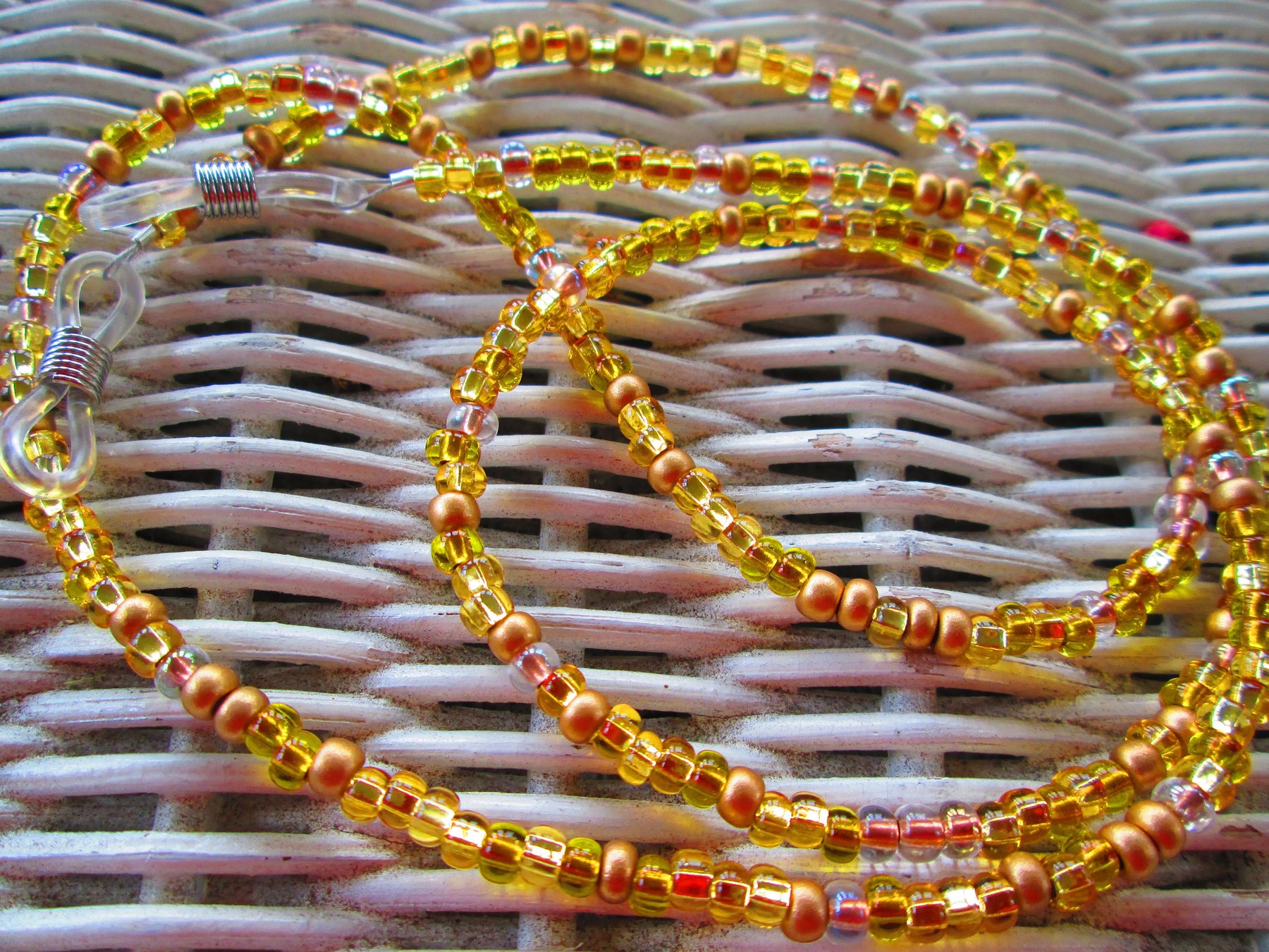Royal Topaz Beaded Eyeglass Chain: Czech Glass, 1207, detail 4