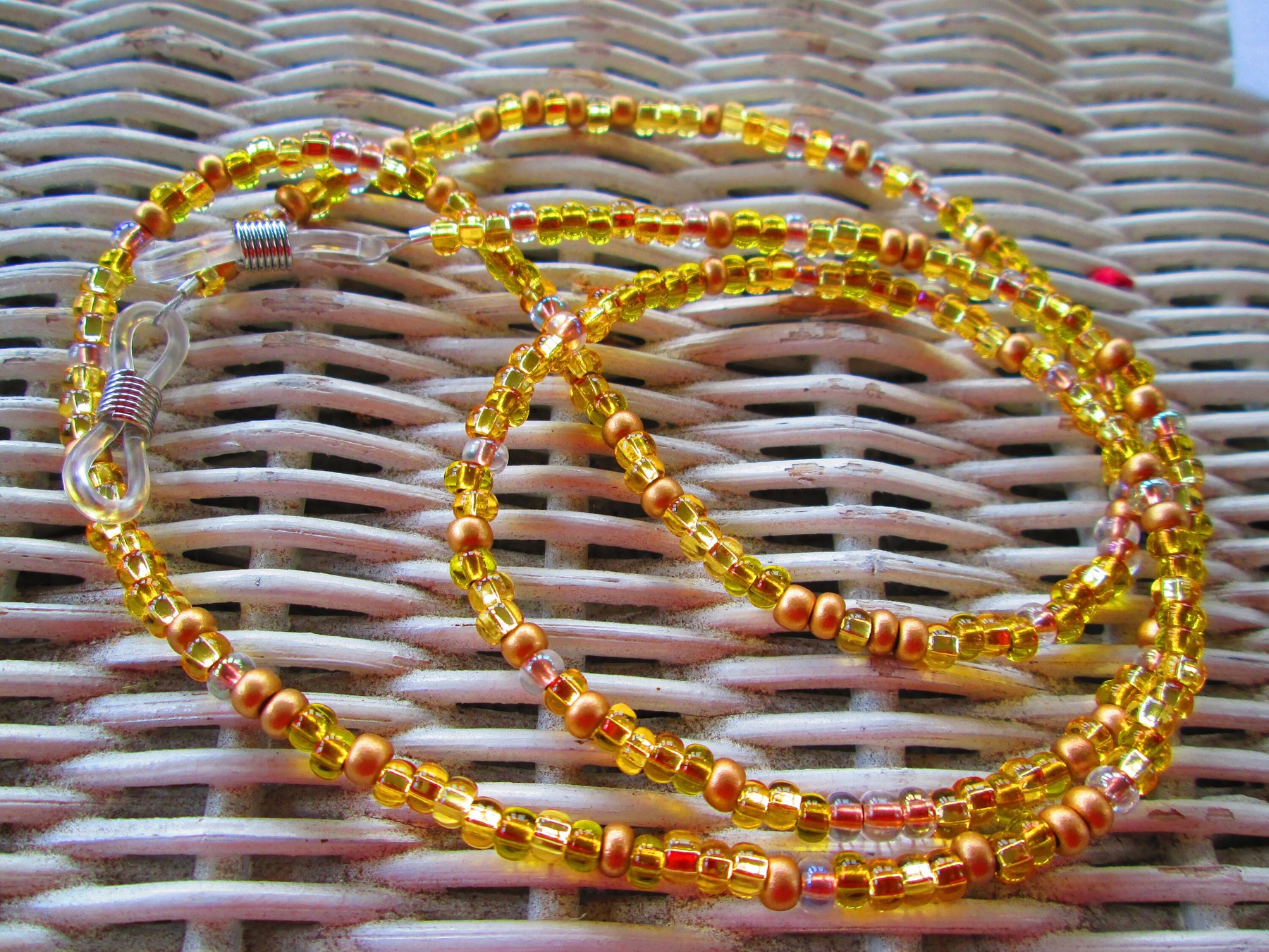 Royal Topaz Beaded Eyeglass Chain: Czech Glass, 1207, detail 6