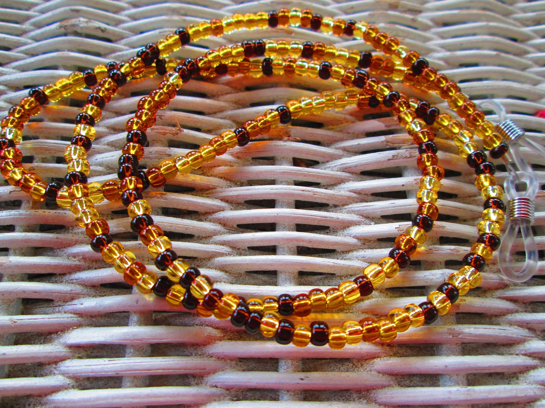 Topaz Czech Glass Beaded Eyeglass Chain, 1210, detail 2