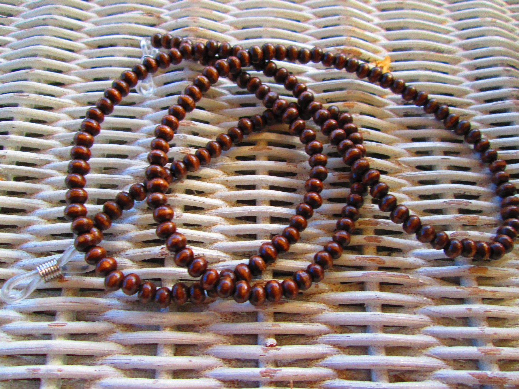 Handmade Wood Beaded Eyeglass Chain, 1041, detail 2