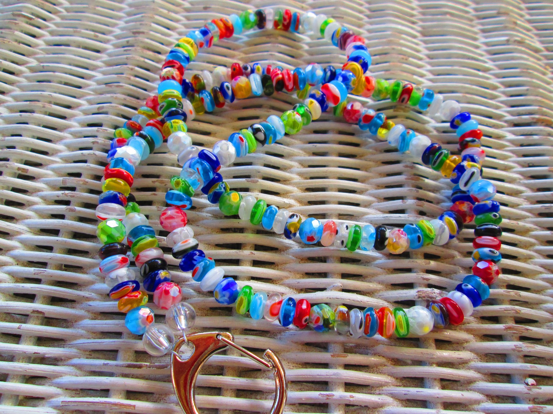 Lanyard, Millefiori multi color lanyard, 754, detail 2