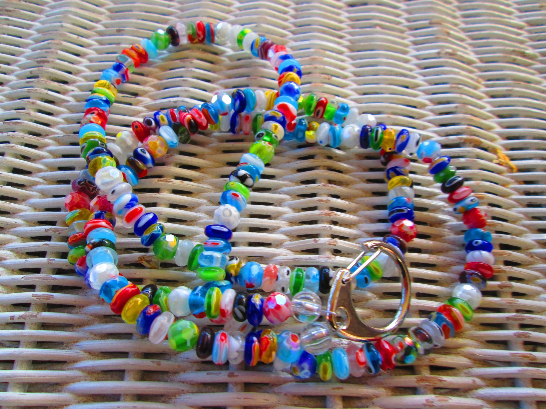 Lanyard, Millefiori multi color lanyard, 754, detail 3