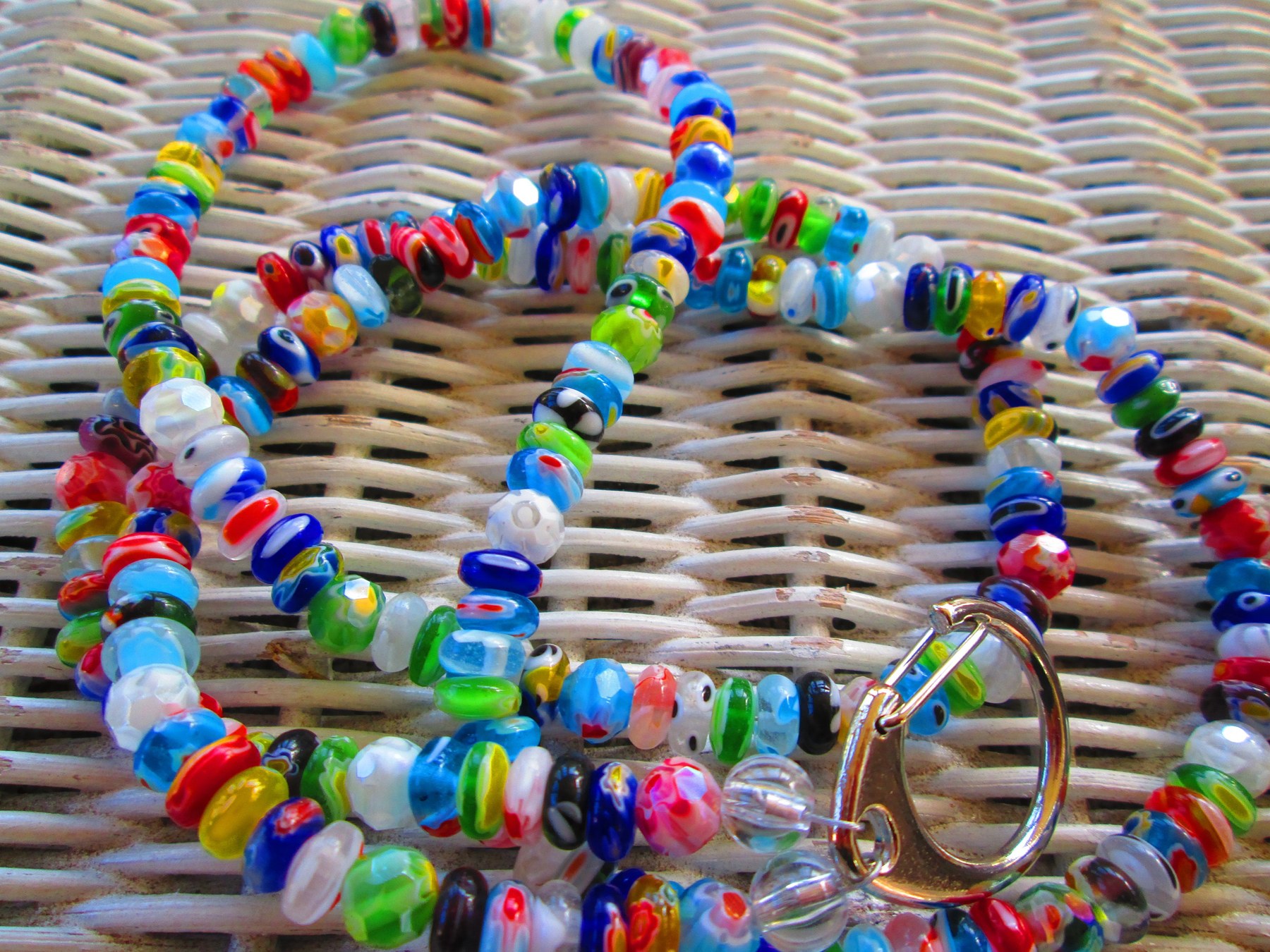 Lanyard, Millefiori multi color lanyard, 754, detail 4