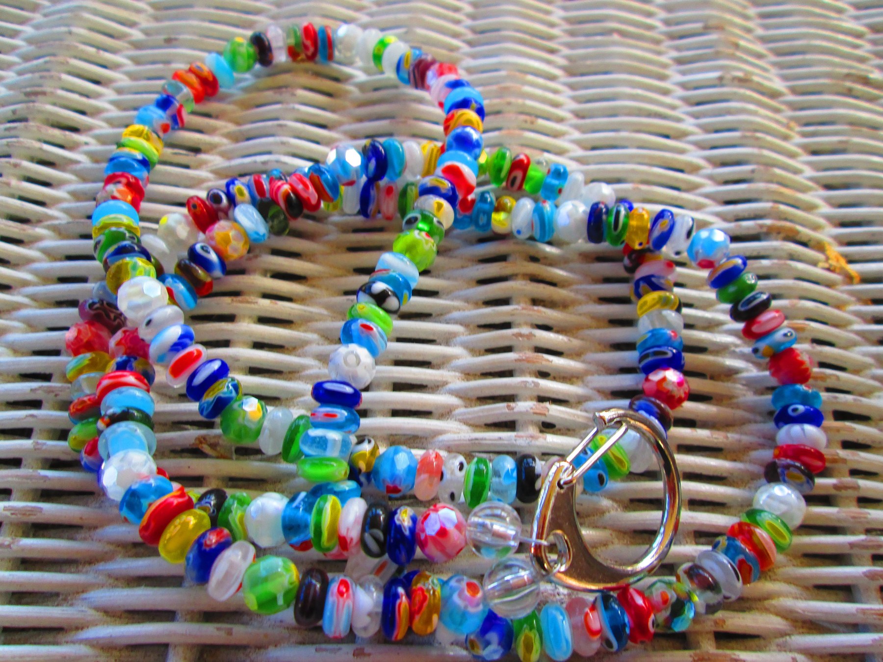 Lanyard, Millefiori multi color lanyard, 754, detail 5
