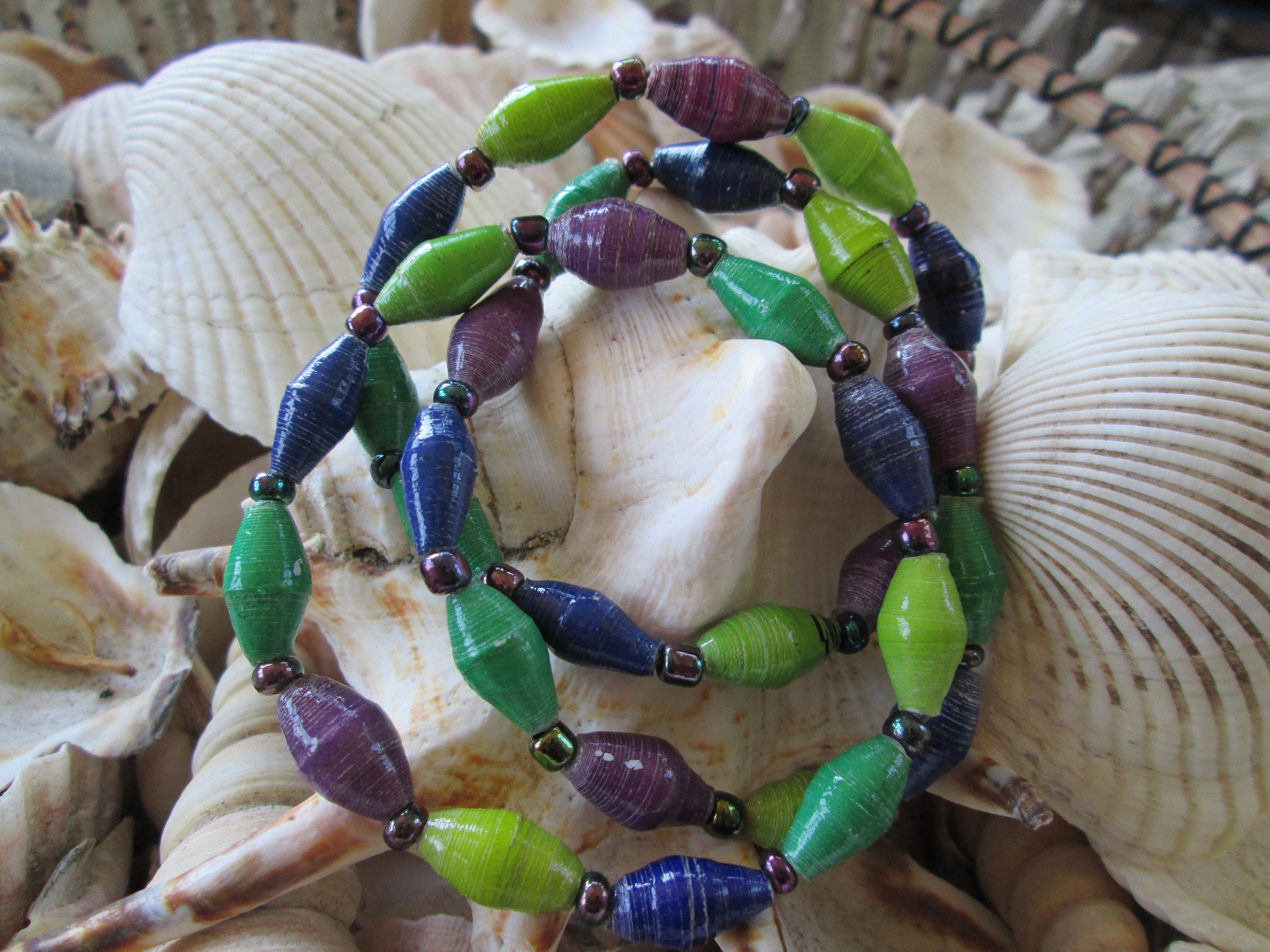 Bracelet trio, Outreach Uganda Vineyard beaded bracelets, 169