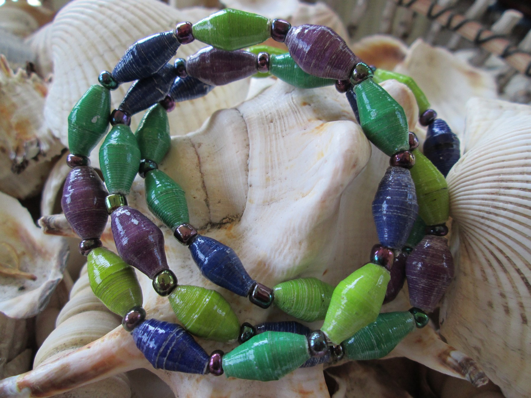 Bracelet trio, Outreach Uganda Vineyard beaded bracelets, 169, detail 4