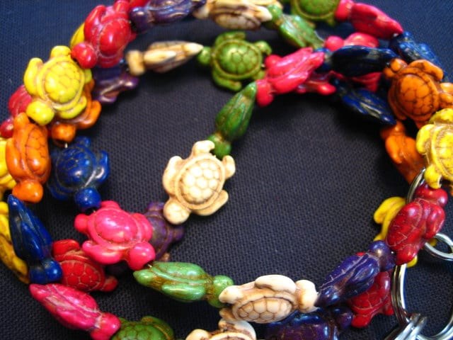 Sea Turtle Beaded Lanyard: Colorful ID Badge Holder, ?, detail 2
