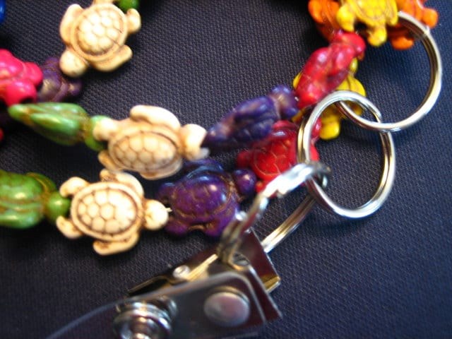 Sea Turtle Beaded Lanyard: Colorful ID Badge Holder, ?, detail 3